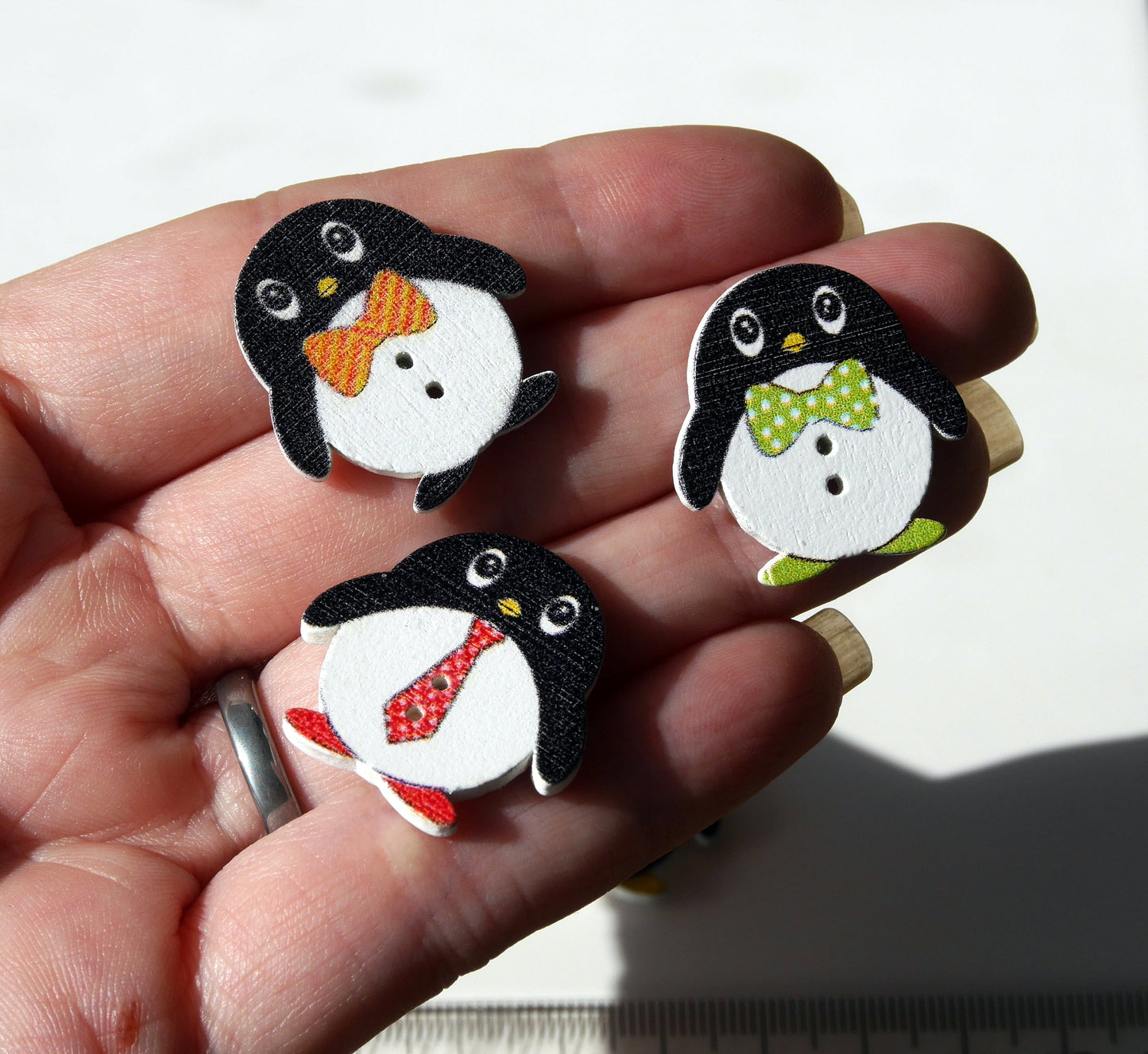 Penguin Shaped Colourful Wooden Fridge Magnets (Set of 5 Magnets)