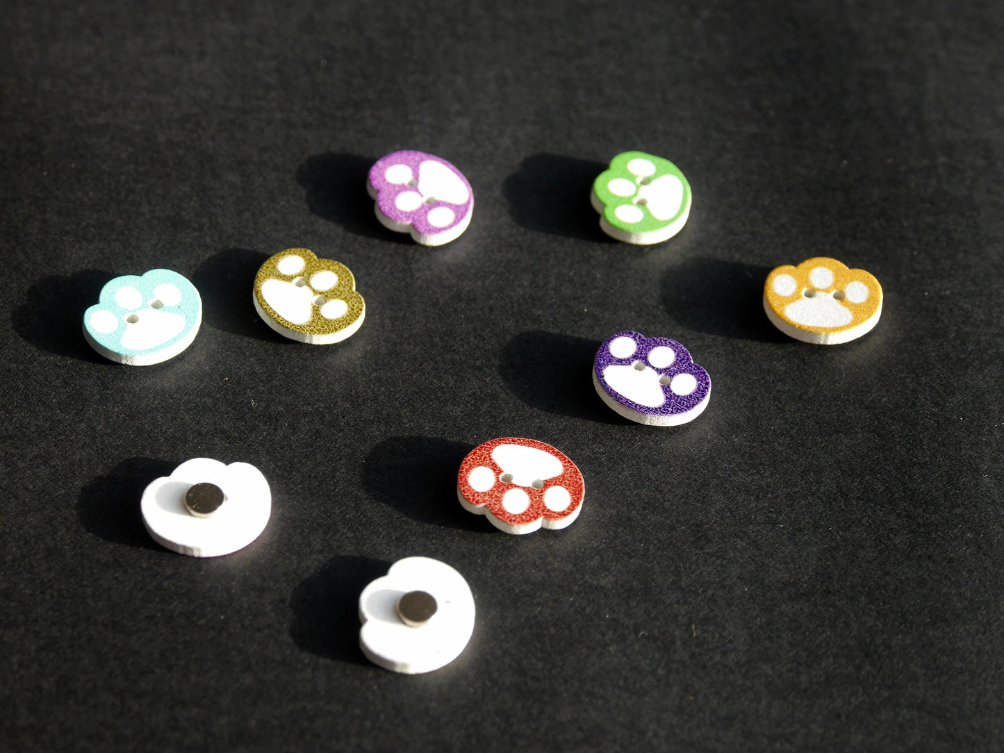 Cute Animal Dog Cat Paw Print Fridge Magnets (Set of 5 Fun Magnets)