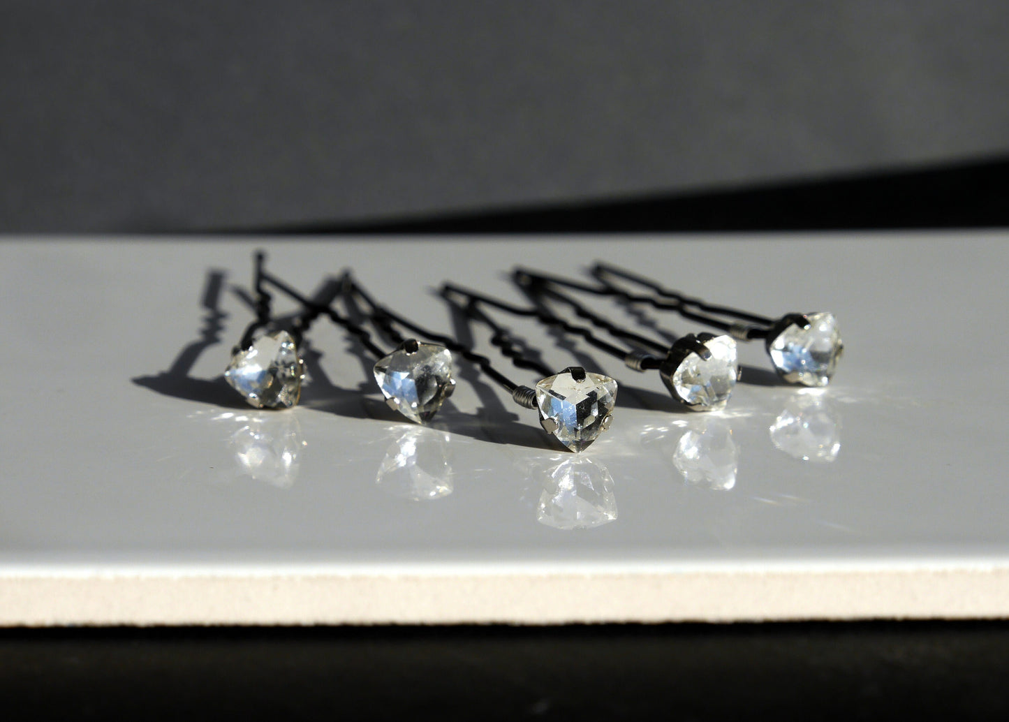 Clear Reuleaux Diamante Triangle Hair Pins, Circular Triangle Hair Grips, Reuleaux Triangle Ballet Hair Pins, Reuleaux Hair Jewellery