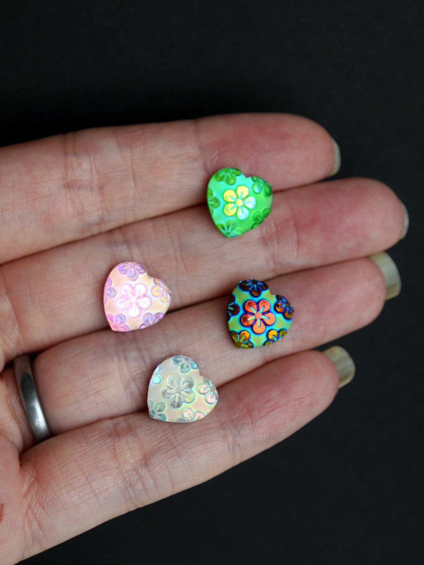 Love Heart Shaped Small Resin Fridge Magnets (Set of 10 Magnets)