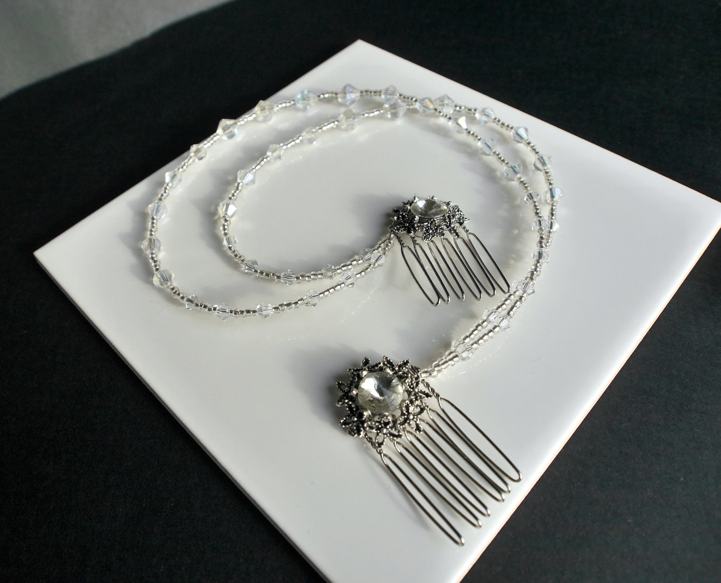 Diamante Wedding Prom Hair Chain Hair Accessory Piece