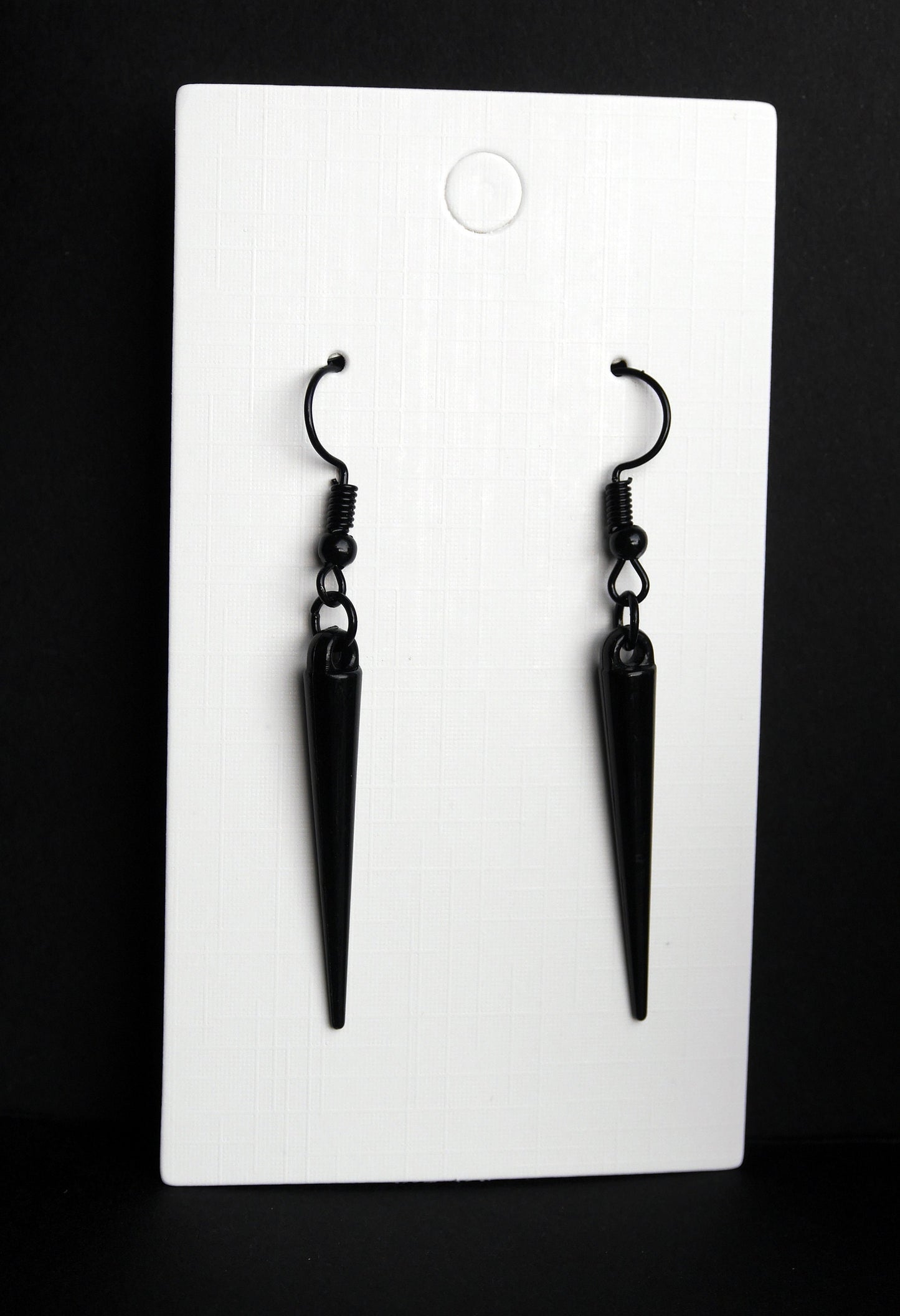 Ladies Teens Clip on Black or Silver Spike Earrings