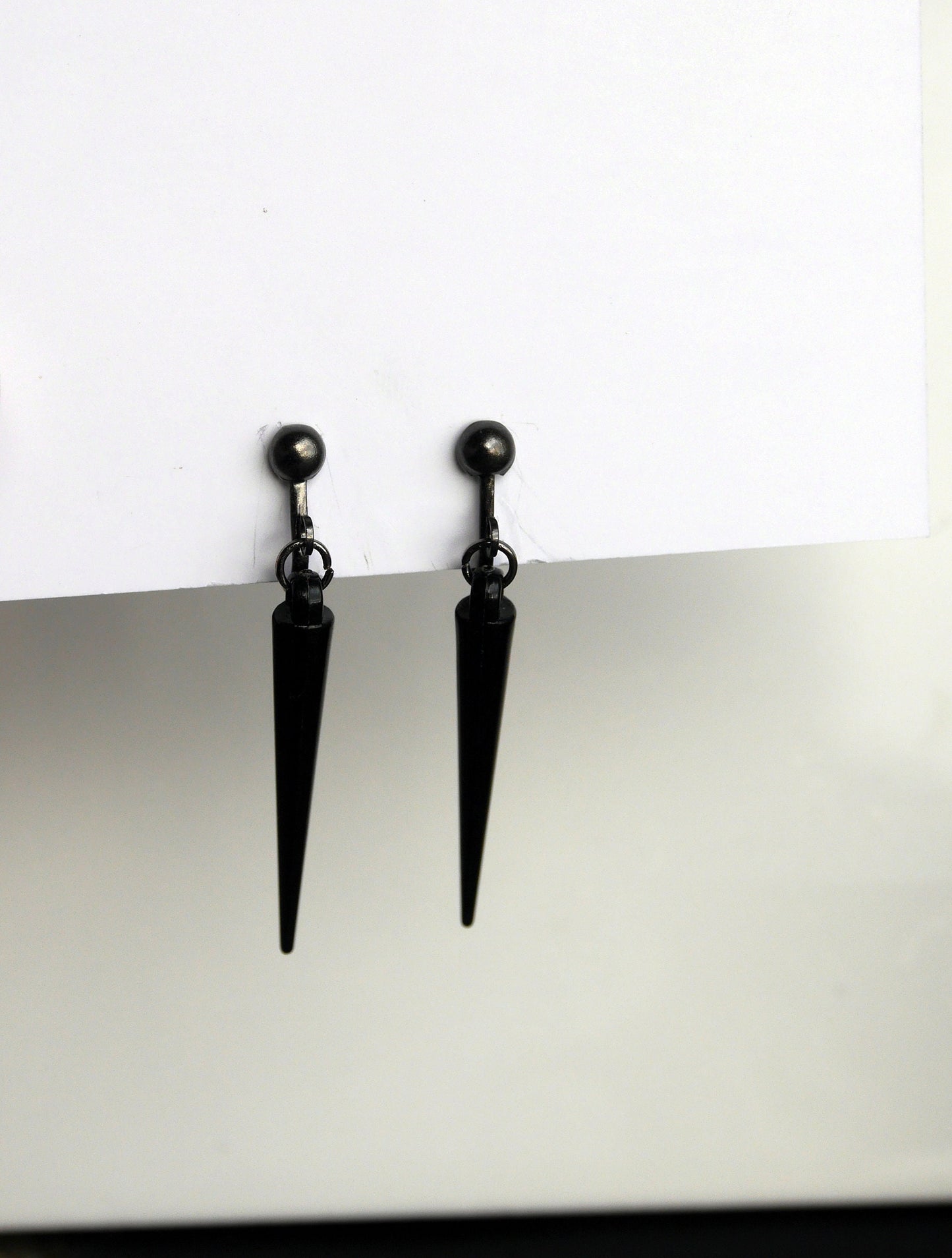 Ladies Teens Clip on Black or Silver Spike Earrings