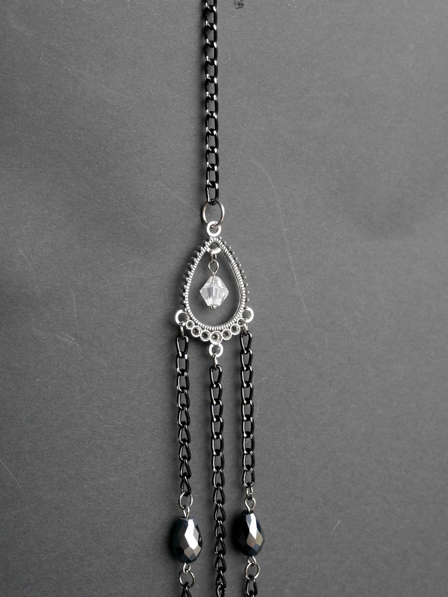 Black Coloured Glass Sun Chandelier Sun Catcher Decoration