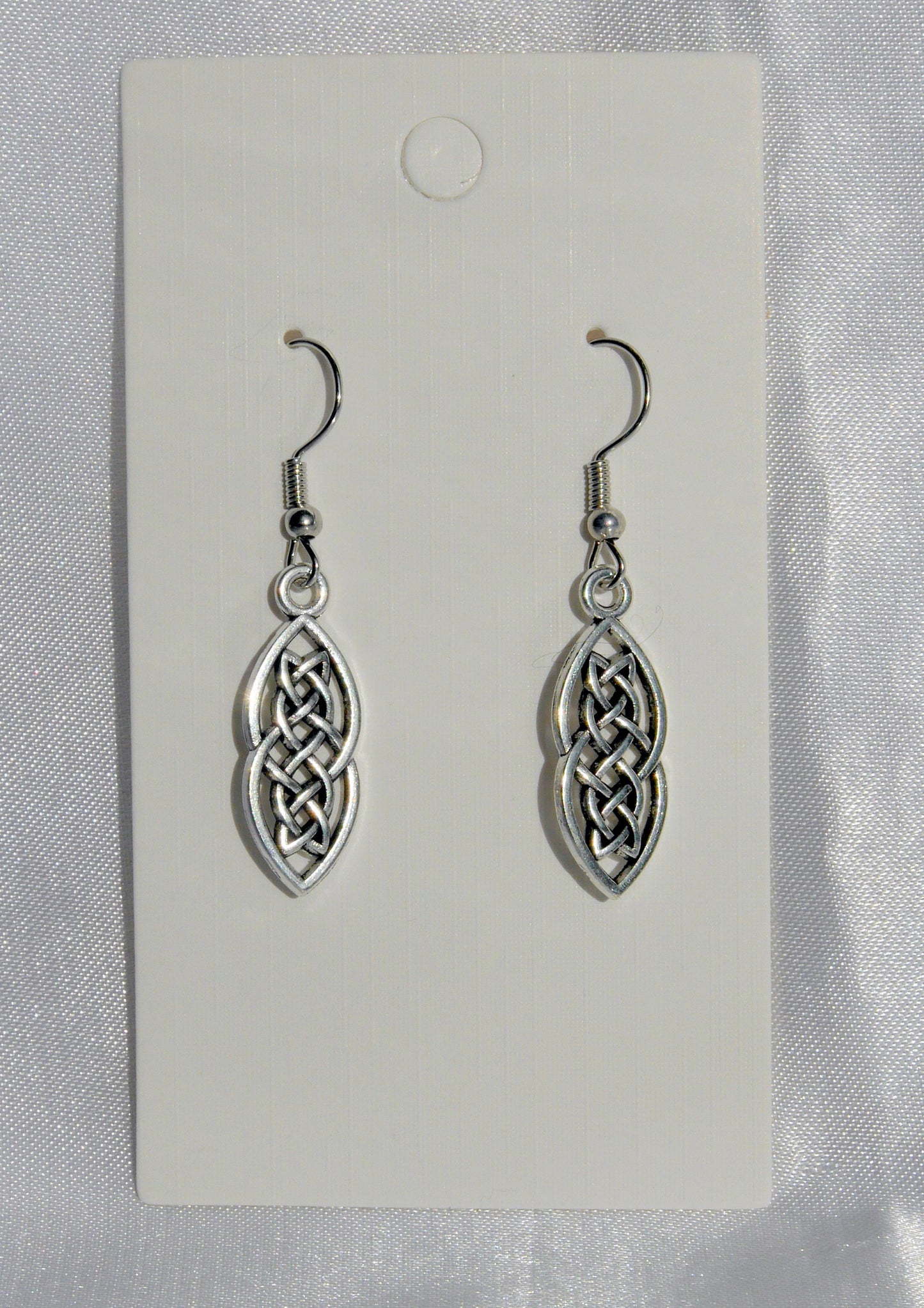 Small Silver Celtic Knot Style Filigree Earrings (Ear Stud, Hook and Clip On)