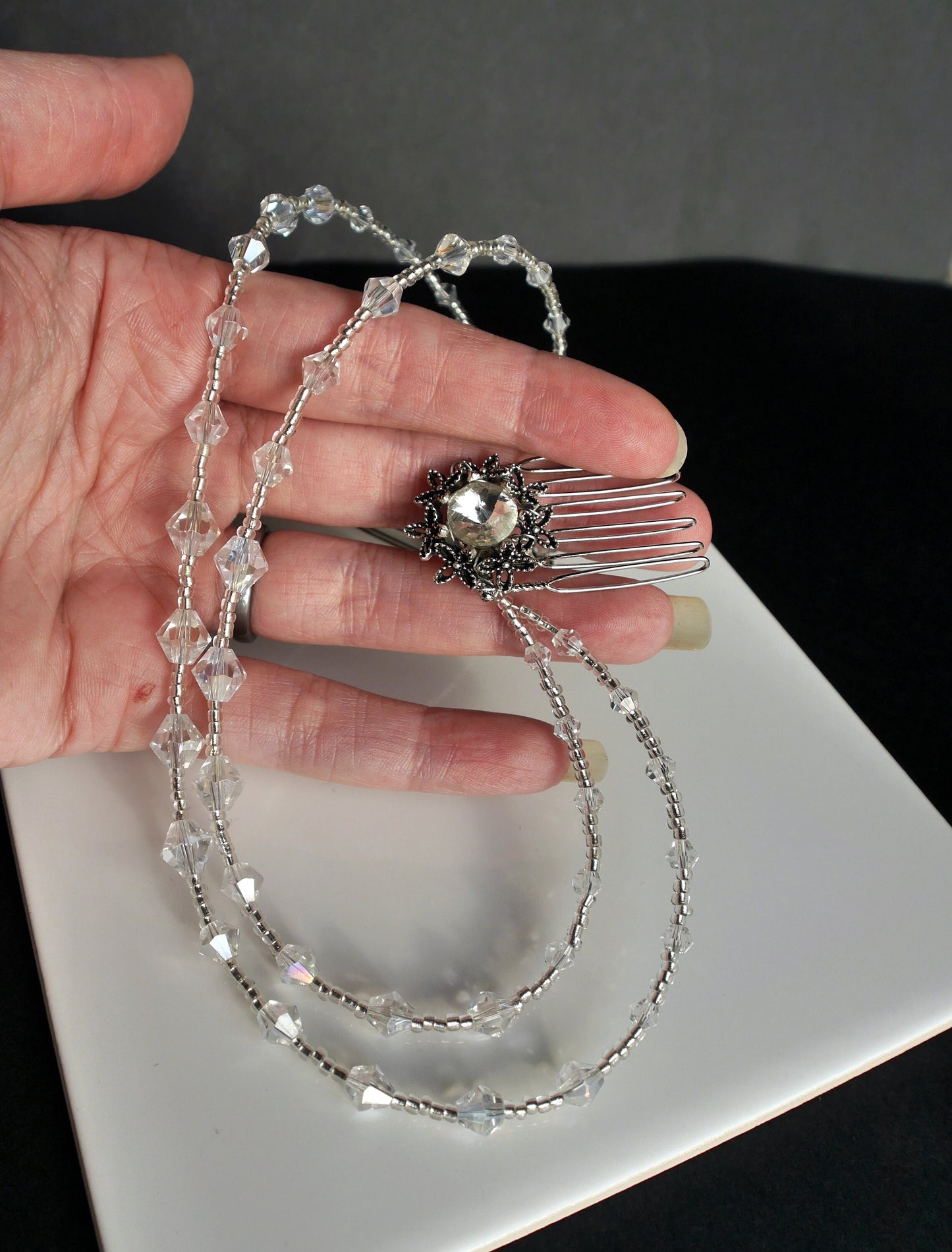 Diamante Wedding Prom Hair Chain Hair Accessory Piece
