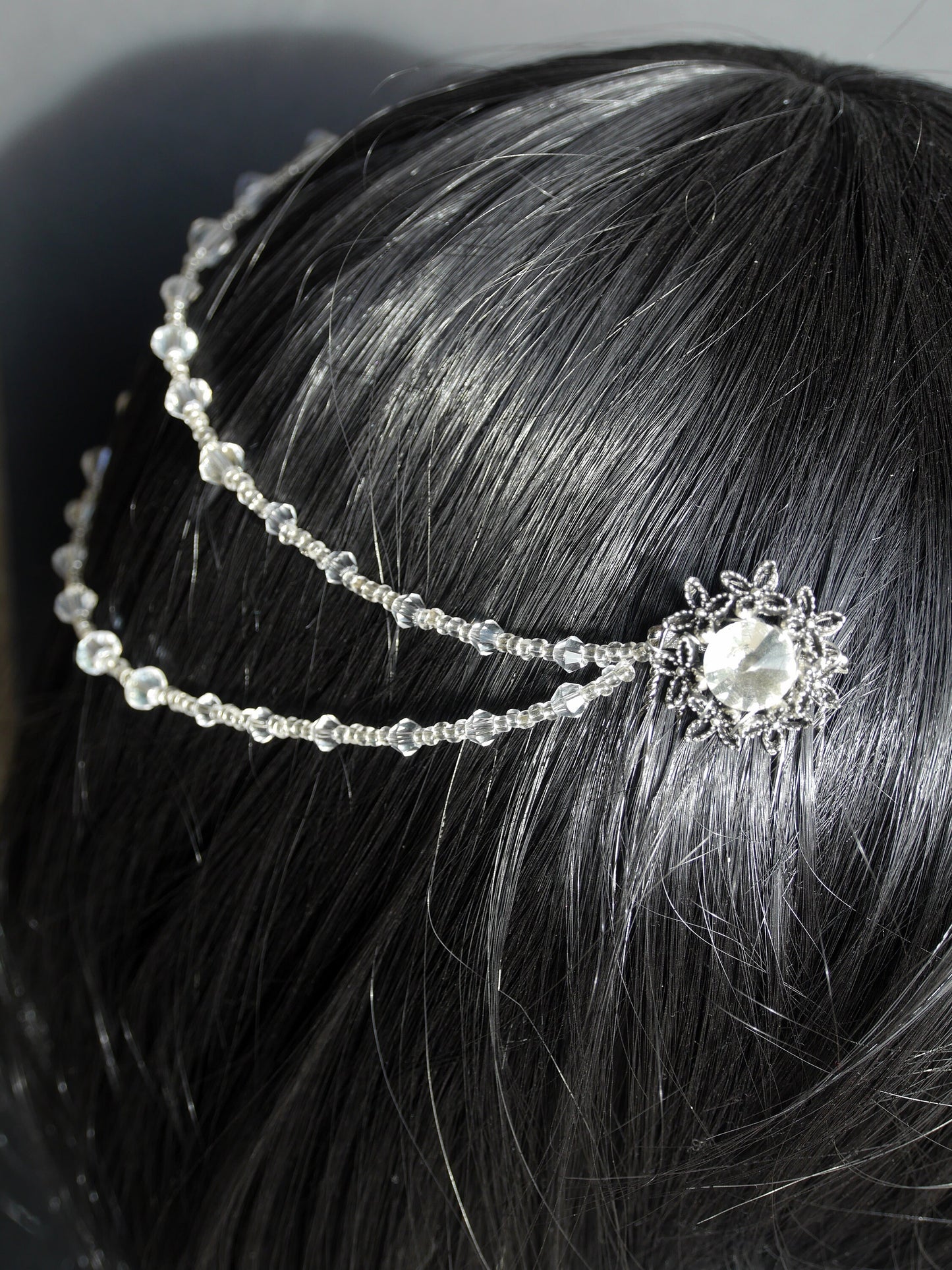 Diamante Wedding Prom Hair Chain Hair Accessory Piece