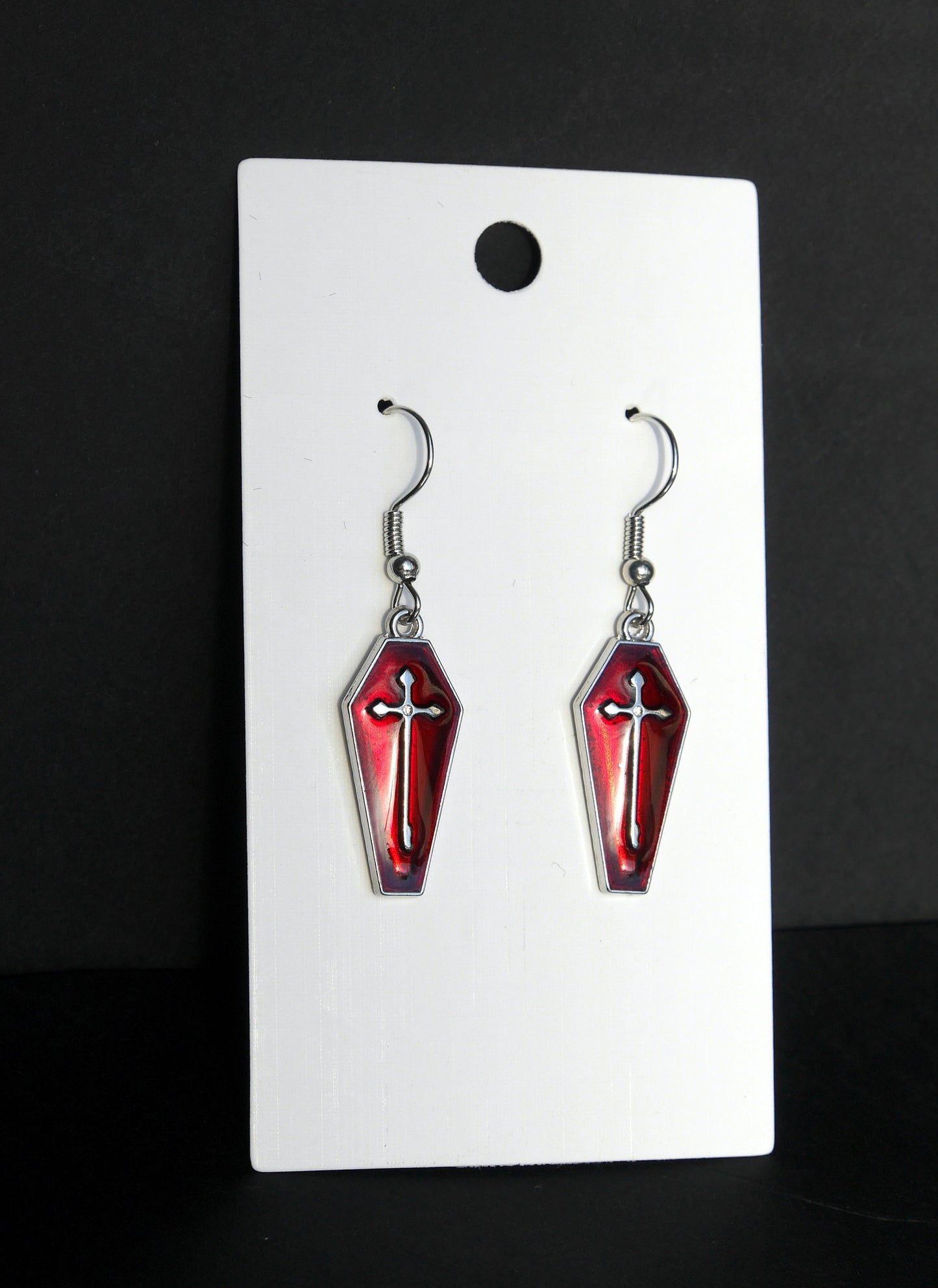 Gothic Coffin Shaped Earrings (Ear Hook)