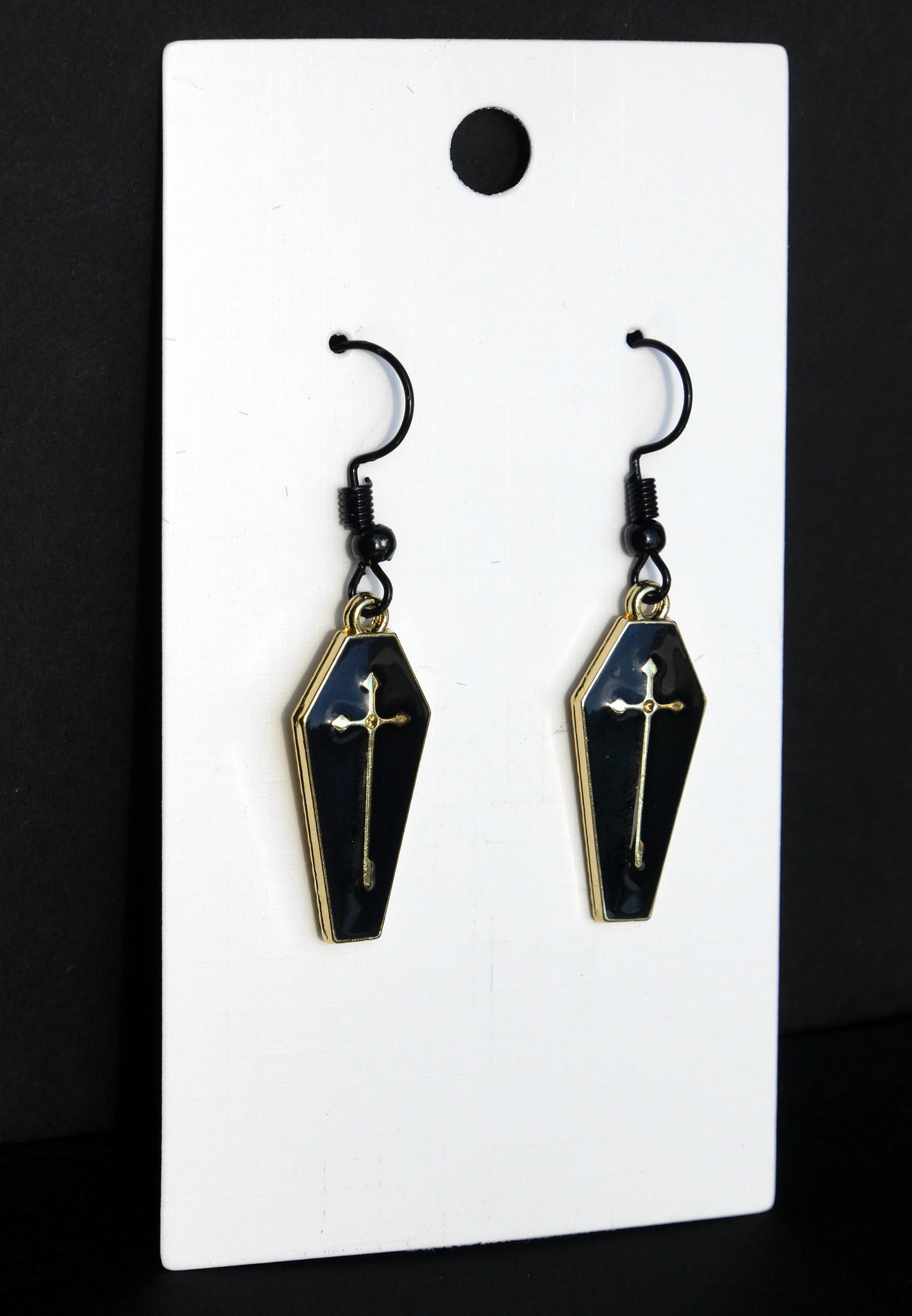 Gothic Coffin Shaped Earrings (Ear Hook)