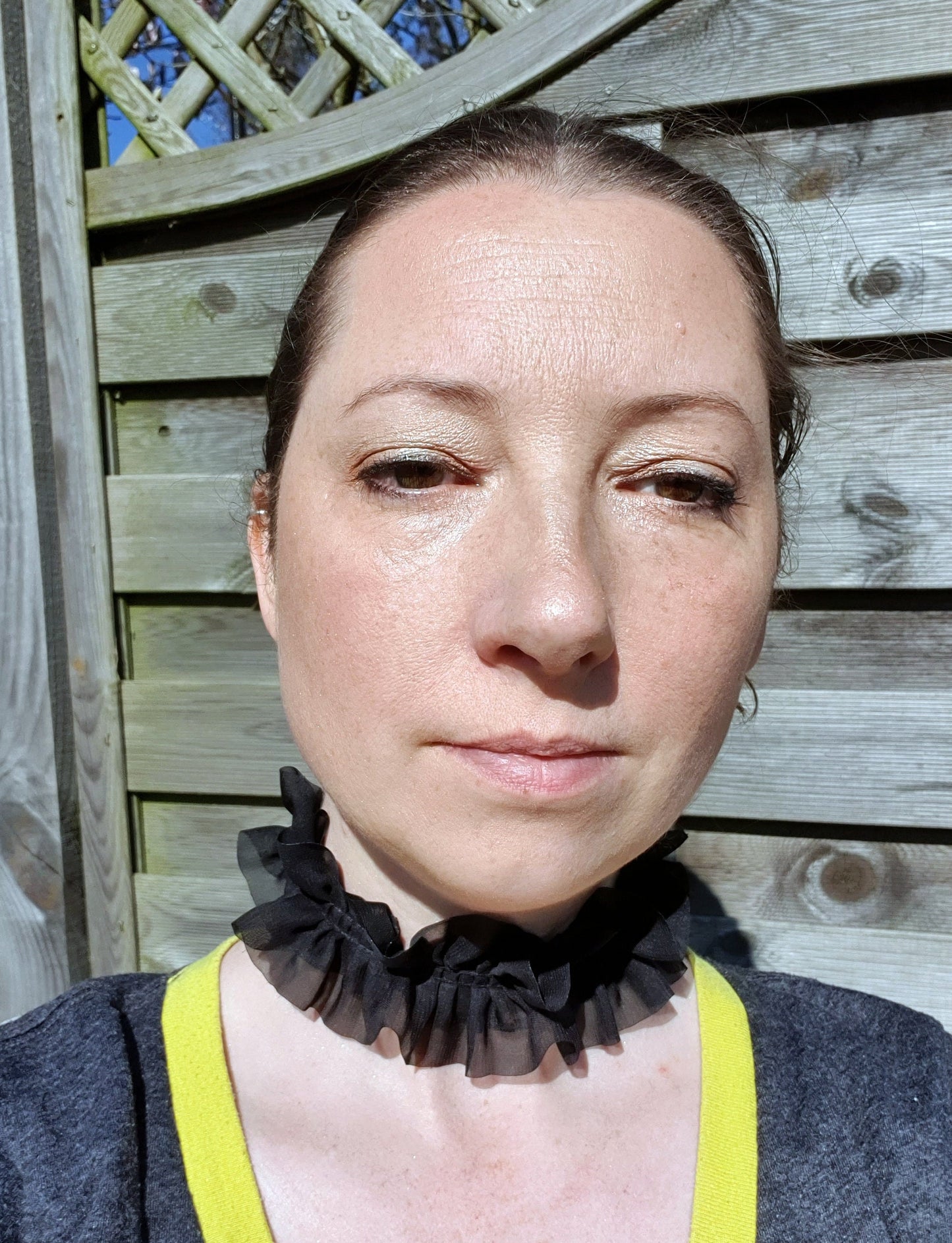 Black Ruffle Lace Style Choker (Non Elasticated)