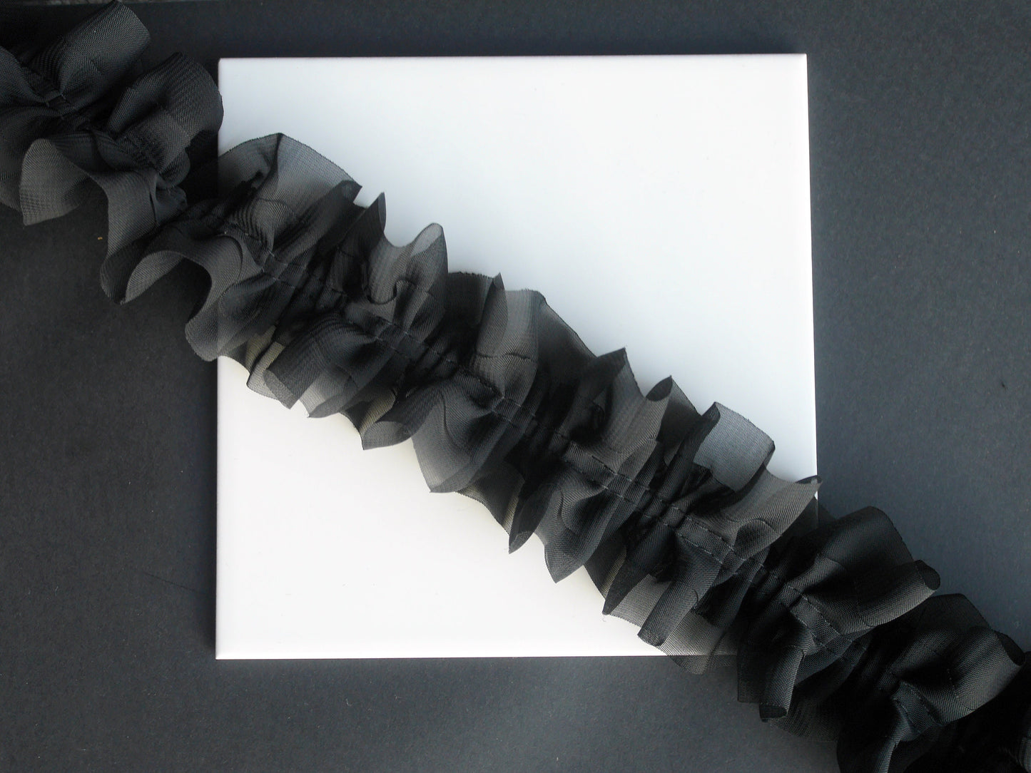 Black Ruffle Lace Style Choker (Non Elasticated)