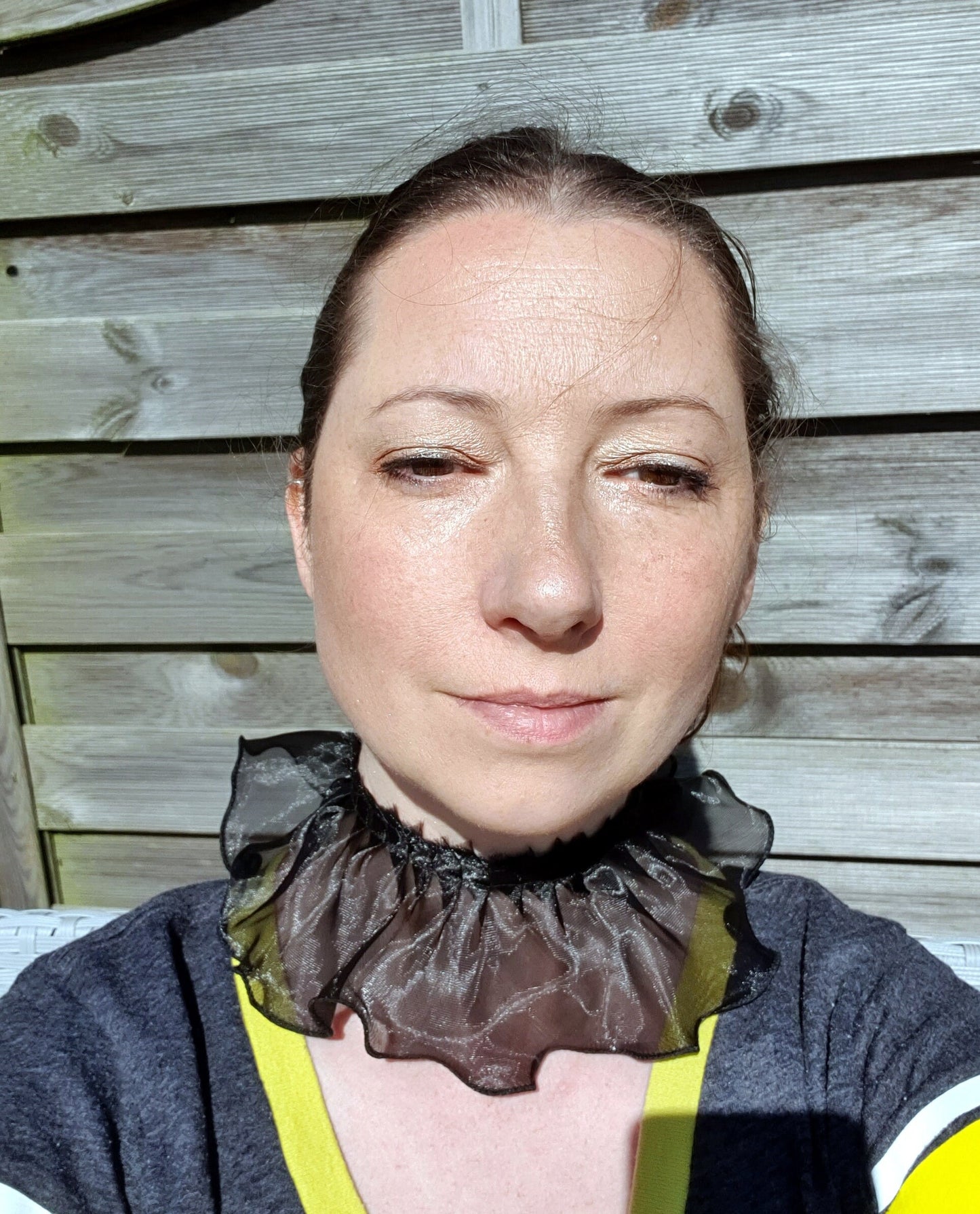 Flamboyant Black Ruffle Organza Lace Choker (Non Elasticated)