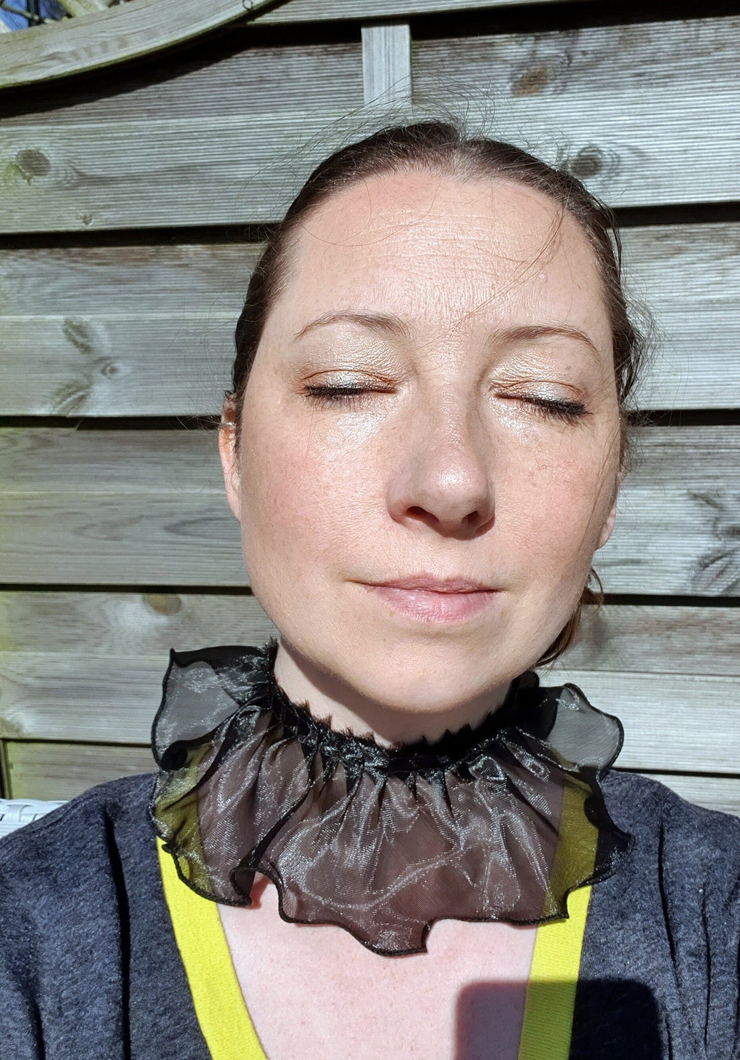 Flamboyant Black Ruffle Organza Lace Choker (Non Elasticated)