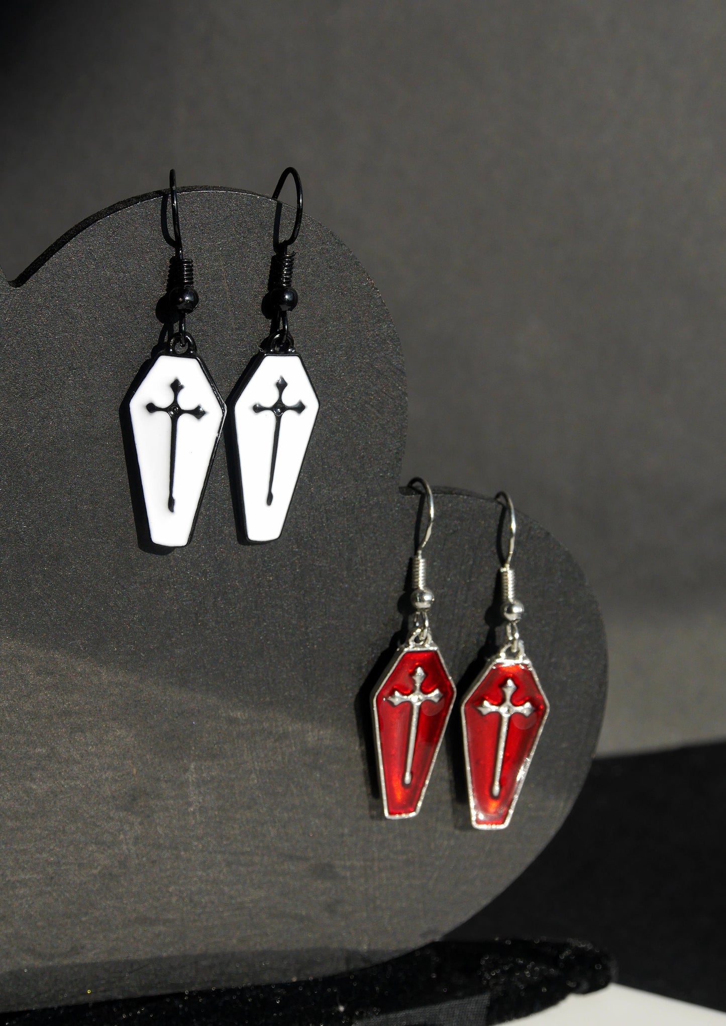 Gothic Coffin Shaped Earrings (Ear Hook)