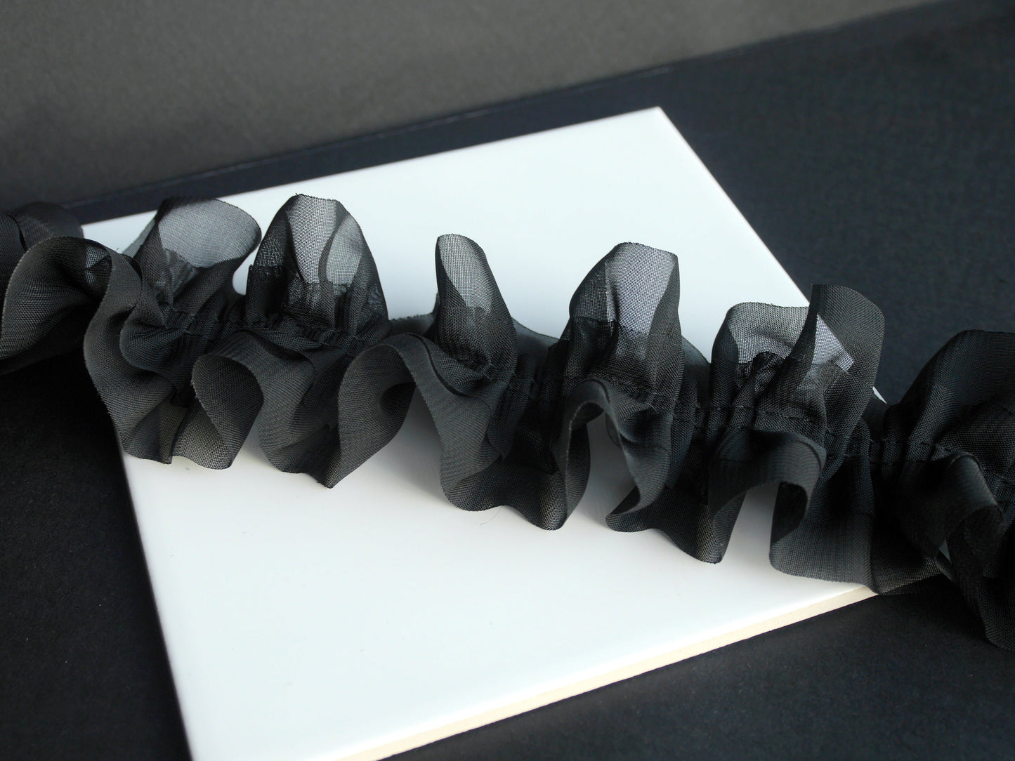 Black Ruffle Lace Style Choker (Non Elasticated)