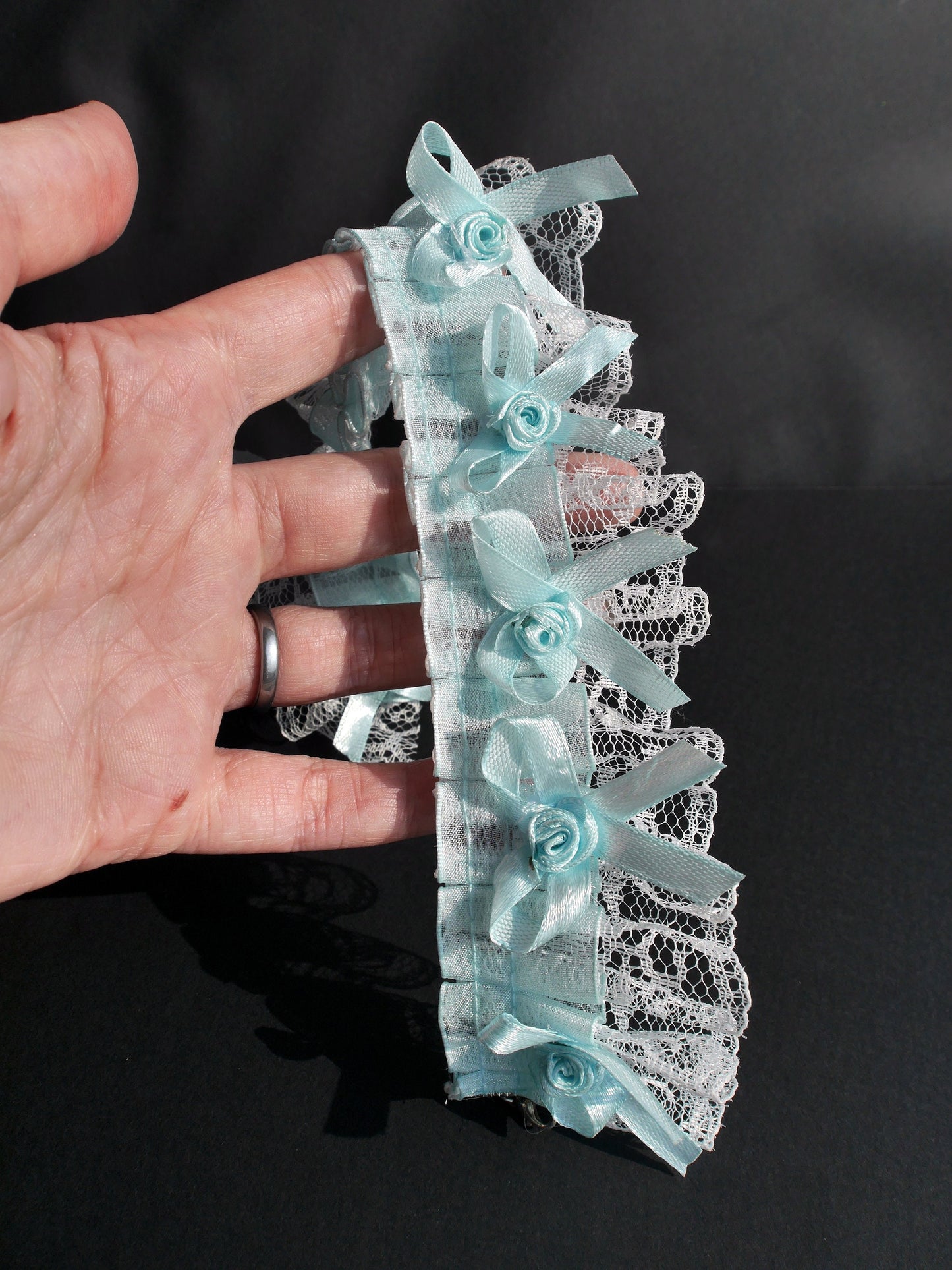 Baby Blue and White Ruffle Lace Choker