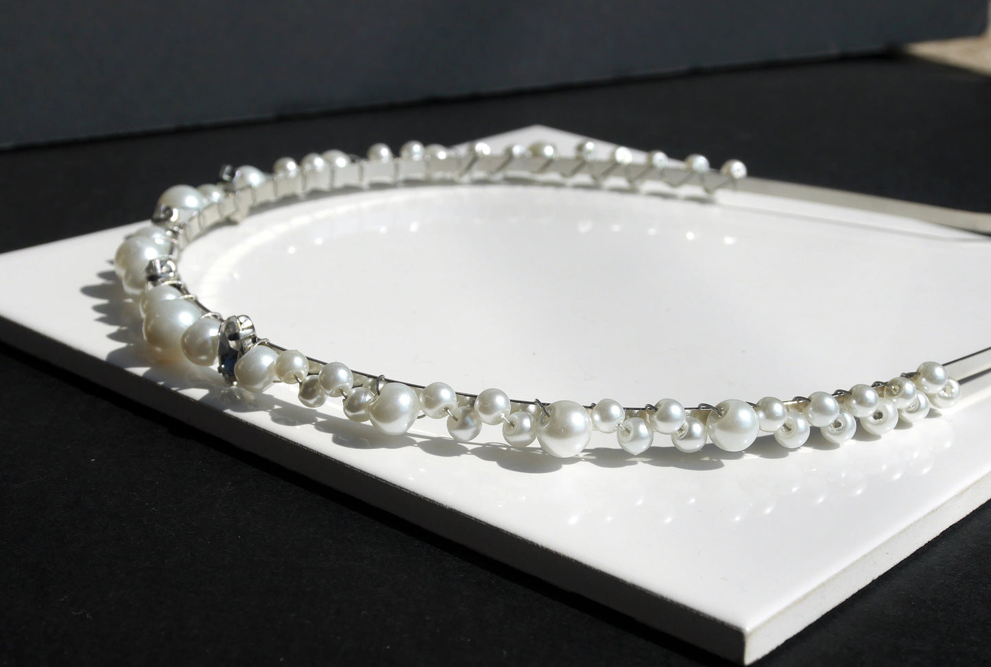 White Pearl Hair Band Prom Wedding Hair Accessory