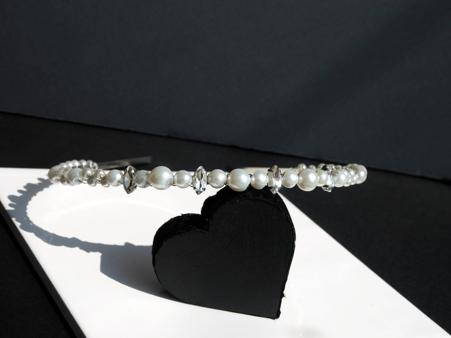 White Pearl Hair Band Prom Wedding Hair Accessory