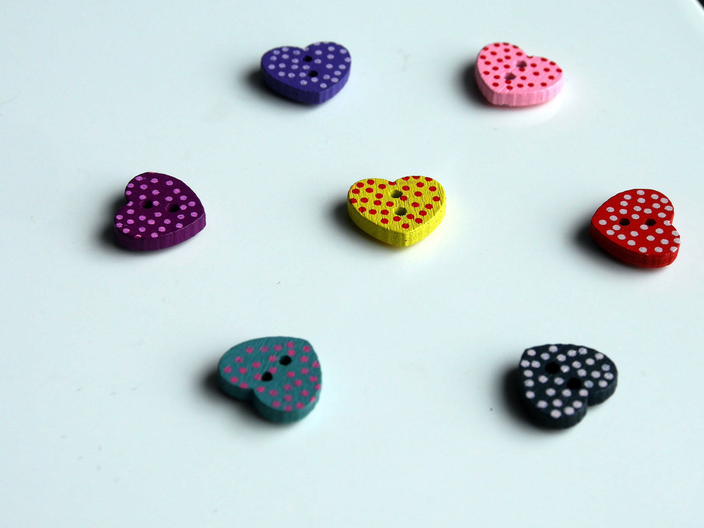 Spotty Love Heart Fridge Magnets, Love Heart Magnetic Decorations, Love Heart Decorative Magnets, Set of 5 Fun Spotty Magnets