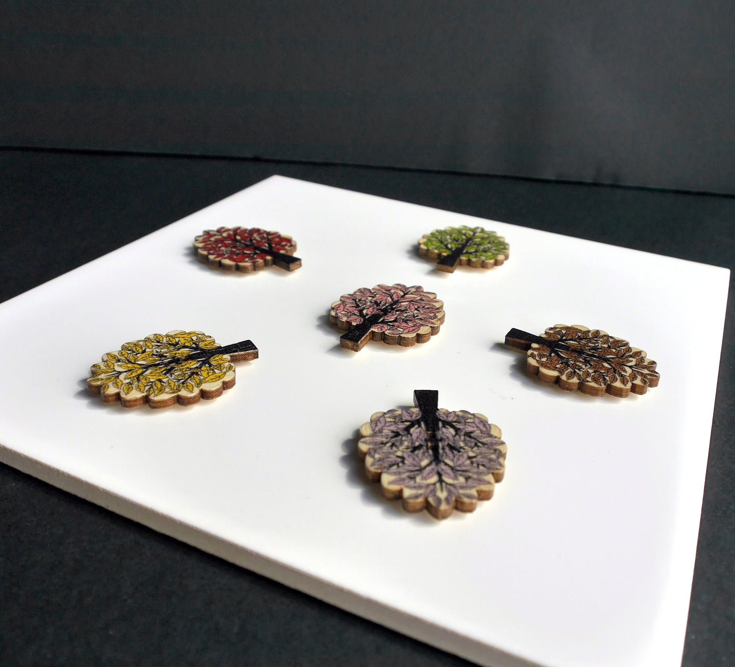 Tree Shaped Mini Fridge Magnets - (Set of 5 Magnets)