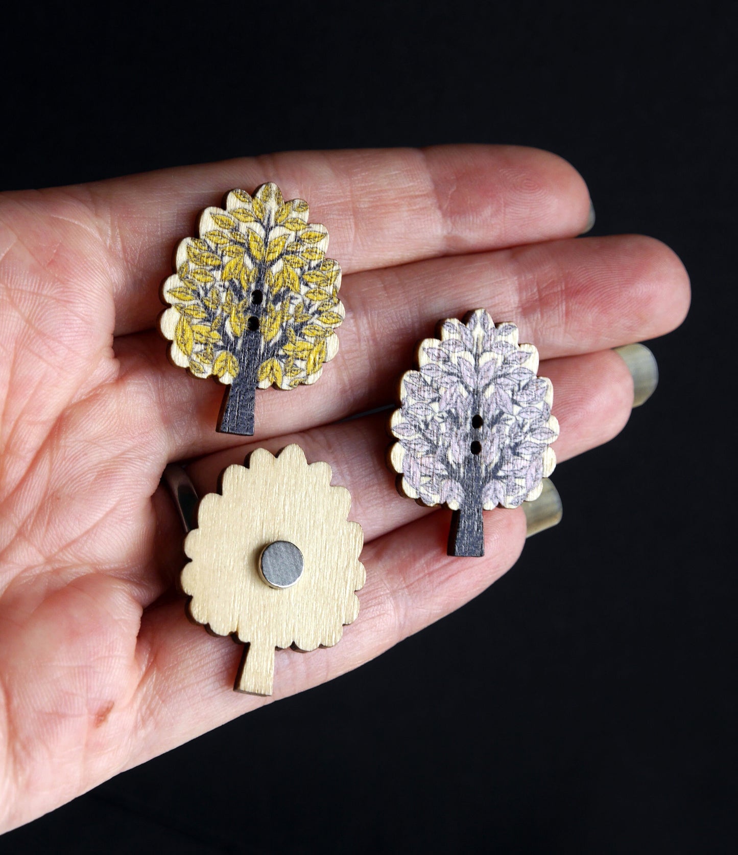 Tree Shaped Mini Fridge Magnets - (Set of 5 Magnets)