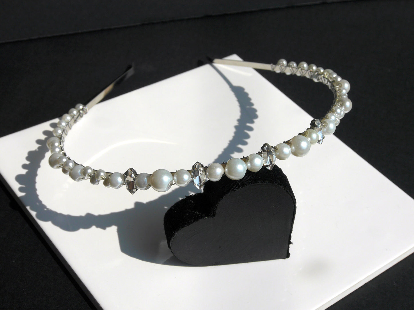 White Pearl Hair Band Prom Wedding Hair Accessory