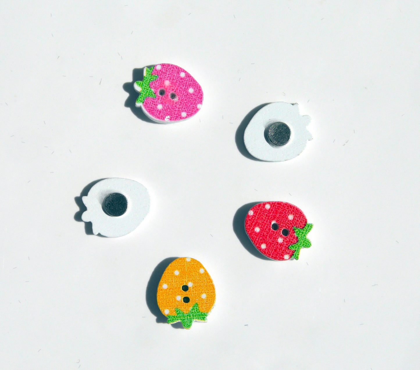 Strawberry Shaped Fridge Magnets, Colourful Strawberry Magnetic Decorations, Strawberry Decorative Magnets, Five Fun Teacher Magnets