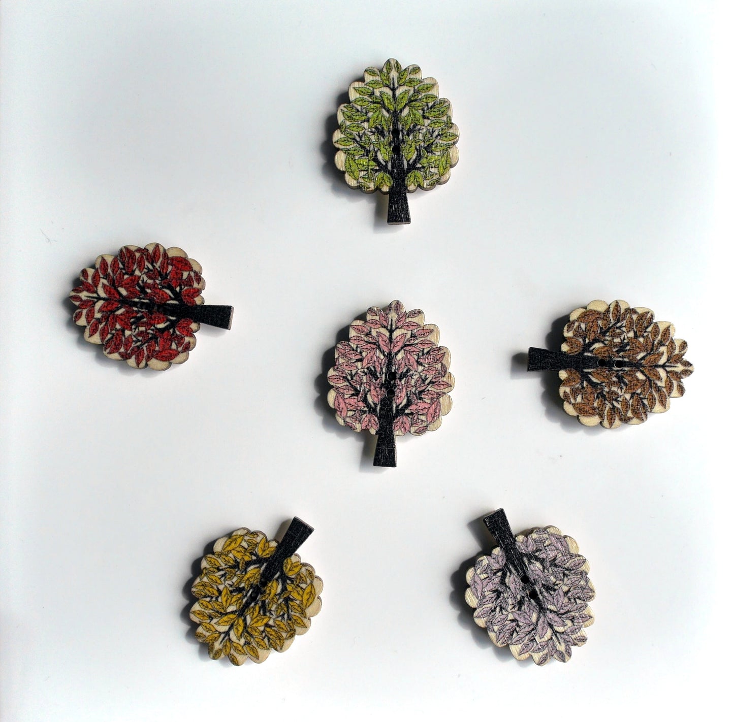 Tree Shaped Mini Fridge Magnets - (Set of 5 Magnets)