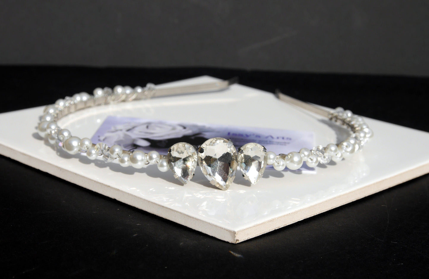White Pearl Bridal Prom Hair Piece
