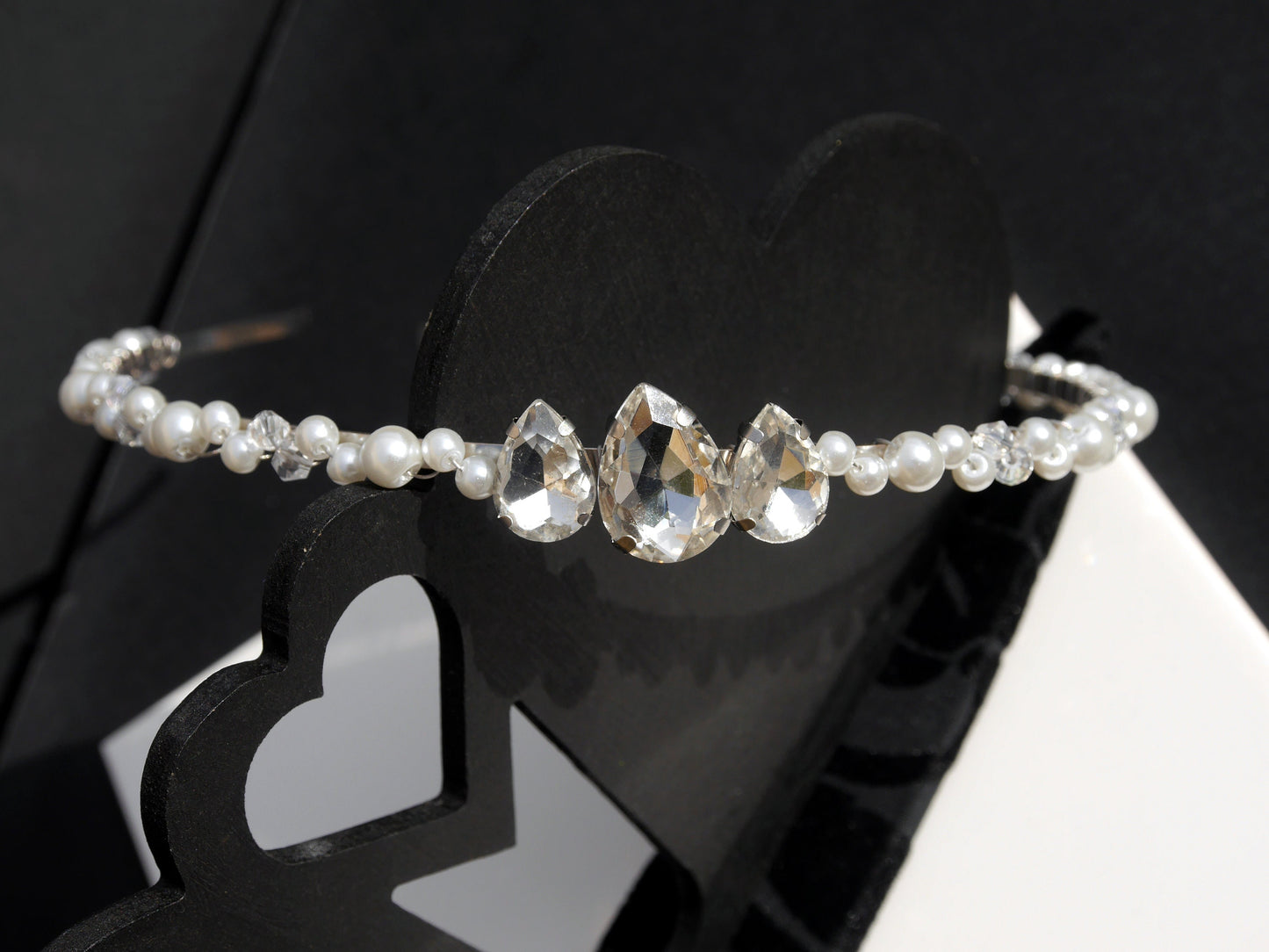 White Pearl Bridal Prom Hair Piece