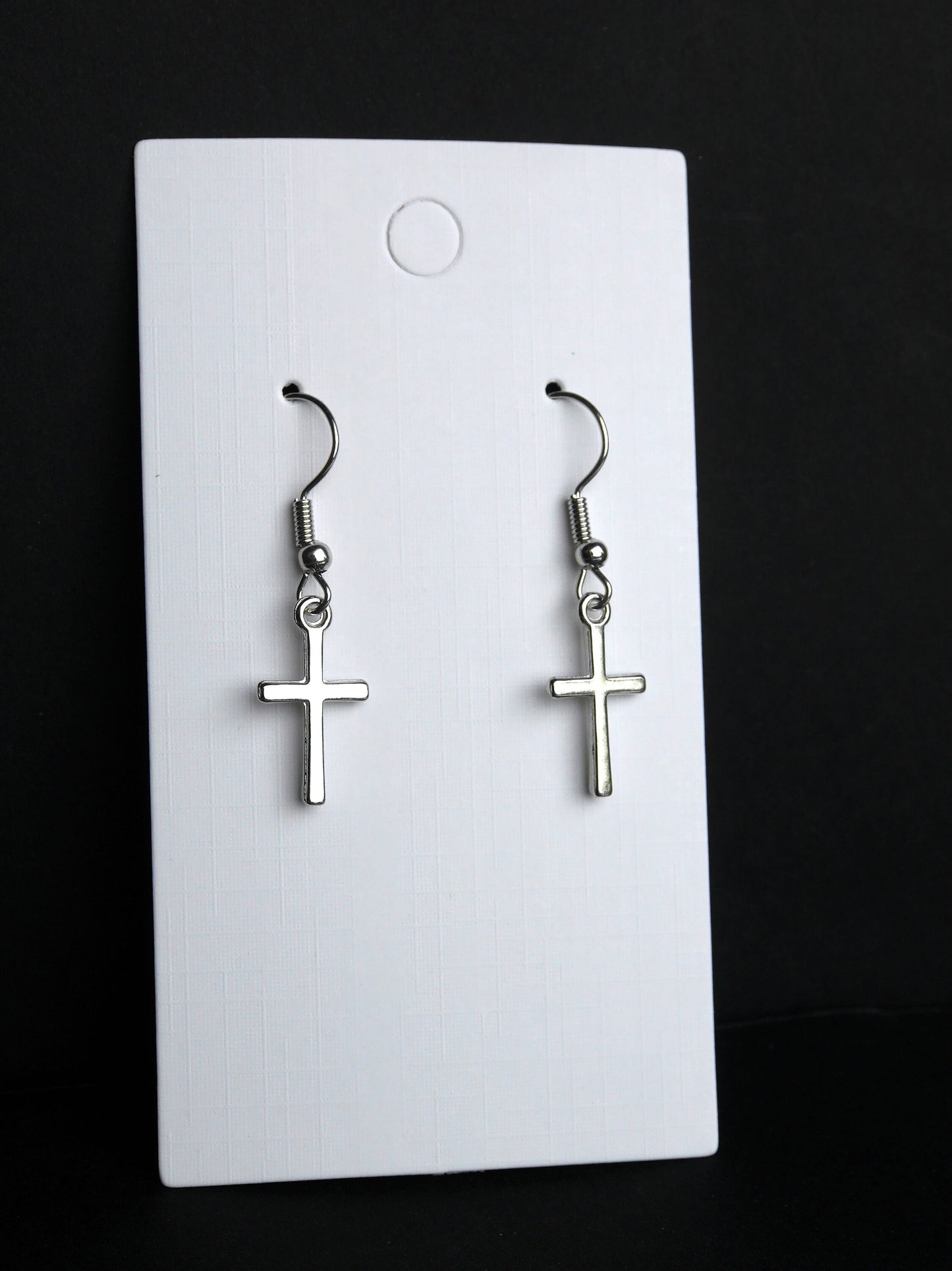 Small Silver Tone Cross or Gold Tone Cross Earrings