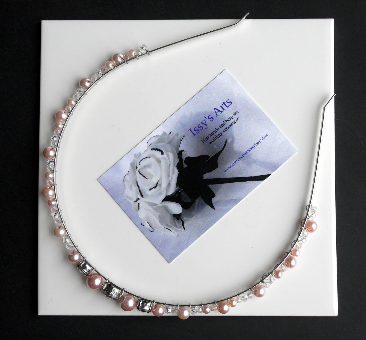 Thin Pink Pearl Tiara Hairband Hair Accessory
