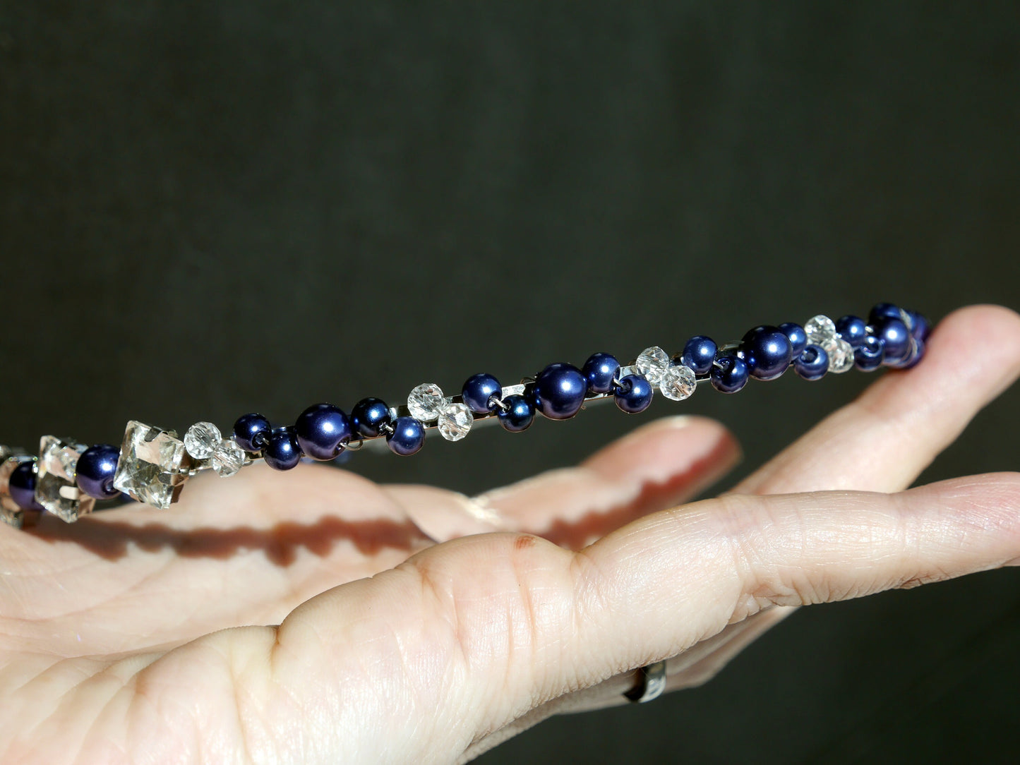 Thin Dark Blue Prom Wedding Bridesmaid Hair Accessory