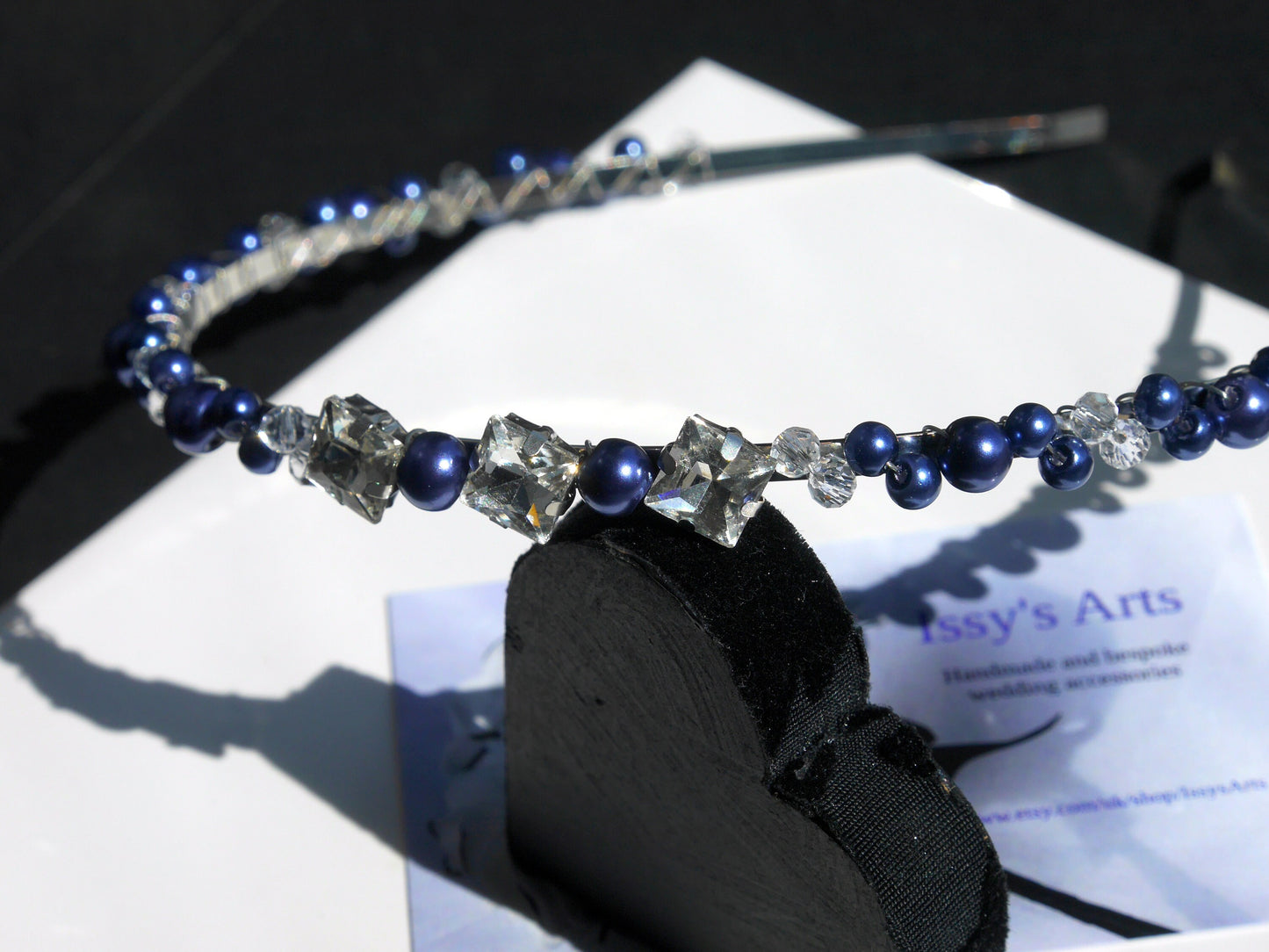 Thin Dark Blue Prom Wedding Bridesmaid Hair Accessory