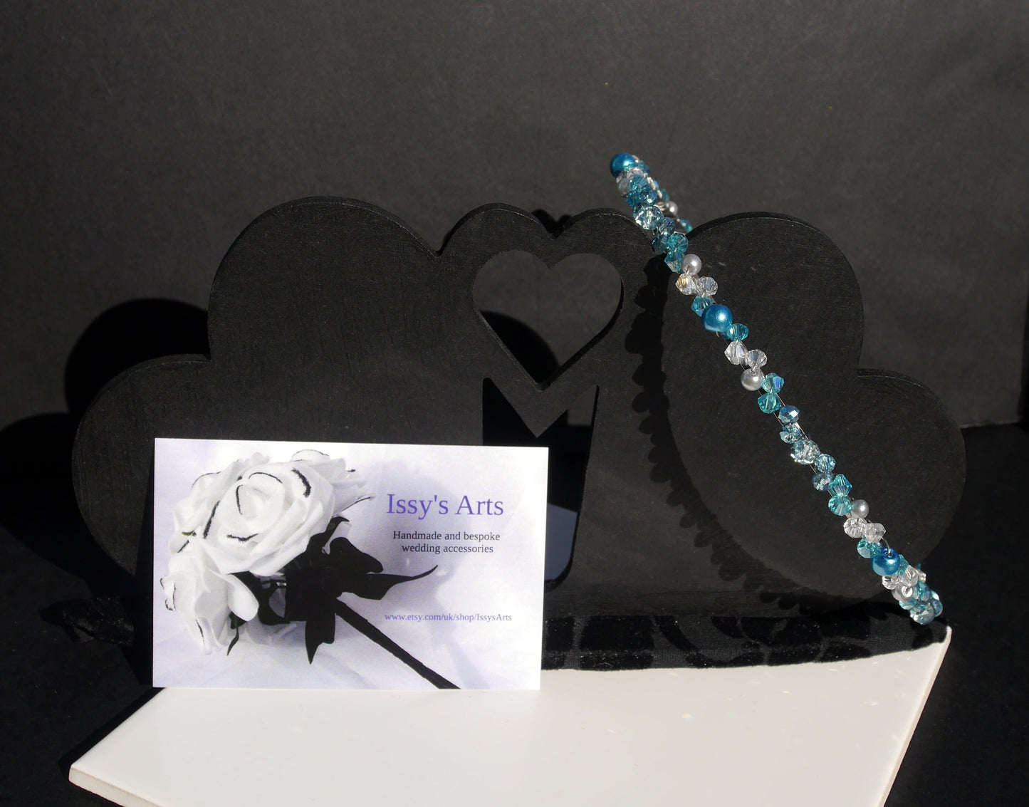 Thin Blue Wedding Prom Tiara Hair Piece