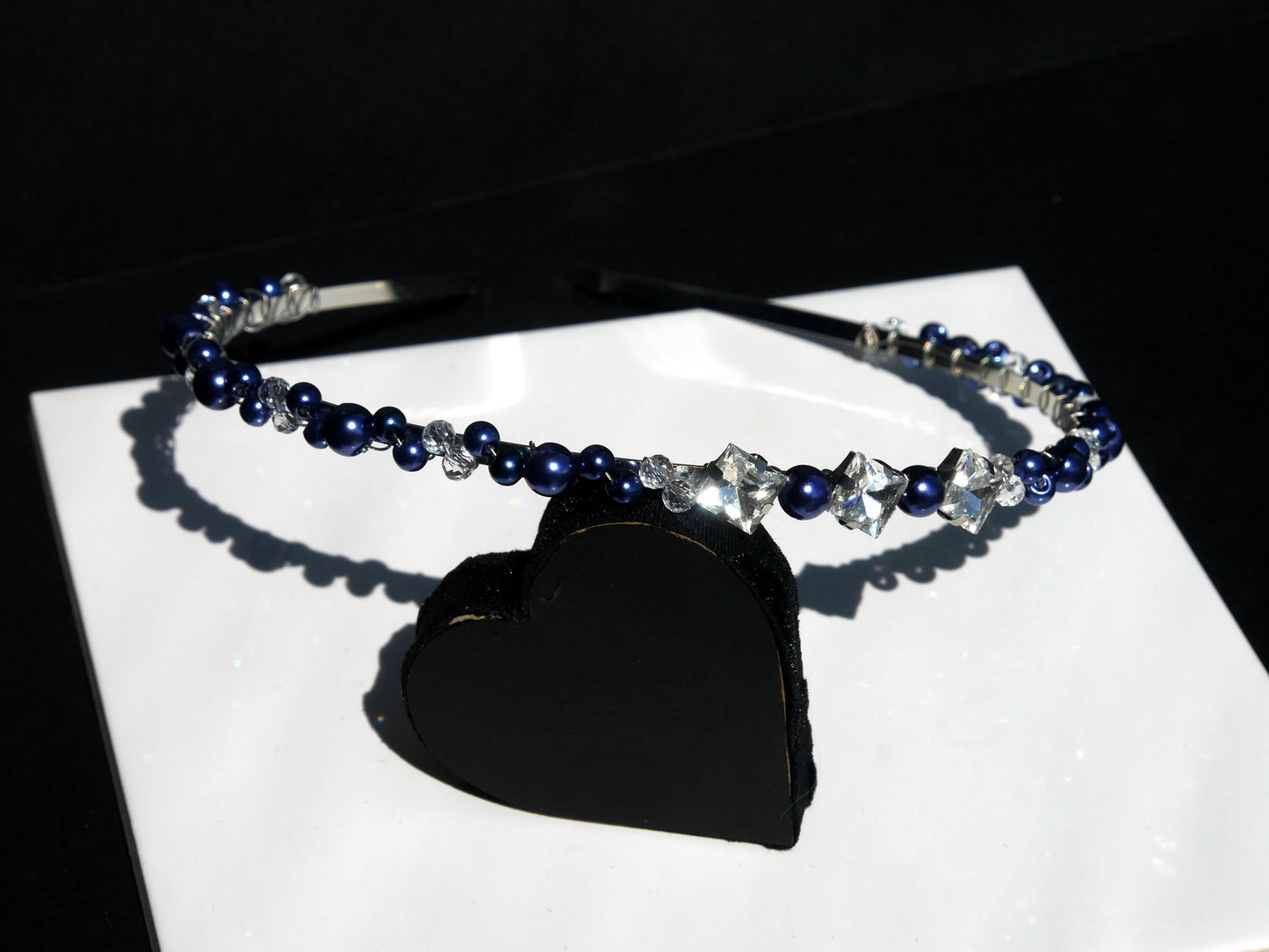 Thin Dark Blue Prom Wedding Bridesmaid Hair Accessory
