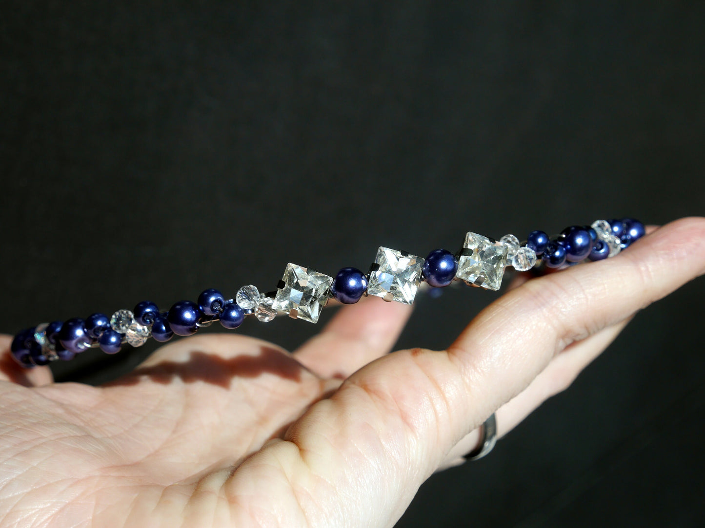 Thin Dark Blue Prom Wedding Bridesmaid Hair Accessory