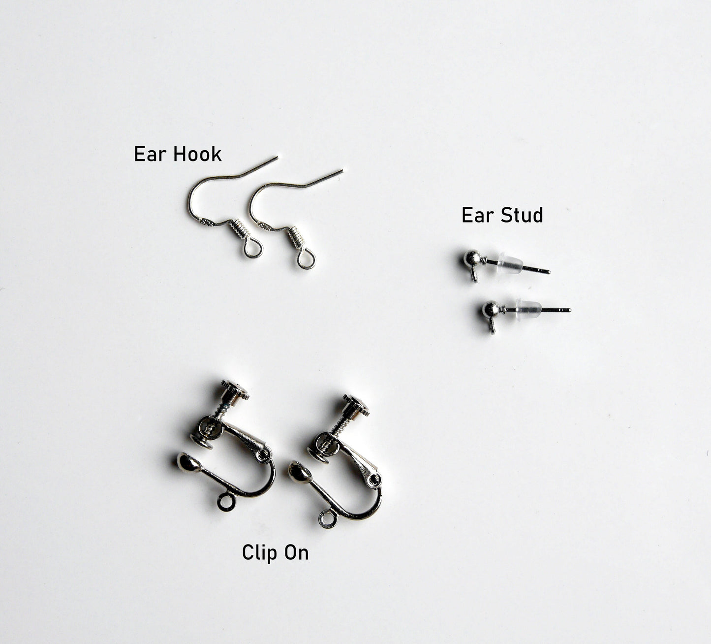 Silver Pink Statement Filigree Earrings (Ear Hook, Stud or Clip On)