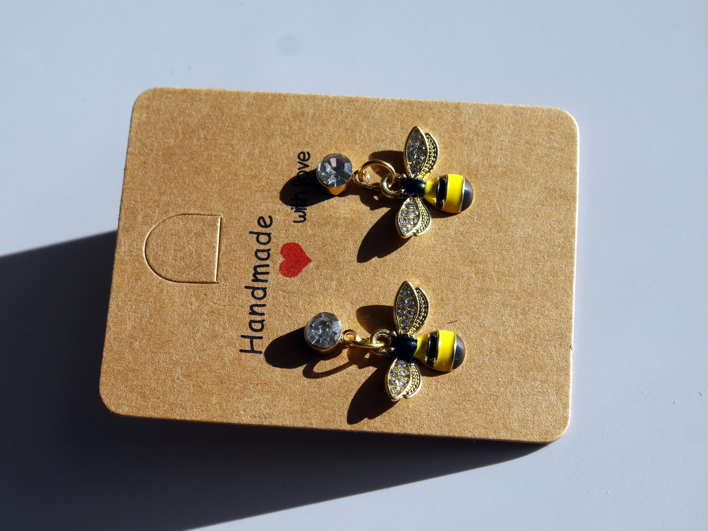 Diamante Stud Honeybee Shaped Earrings