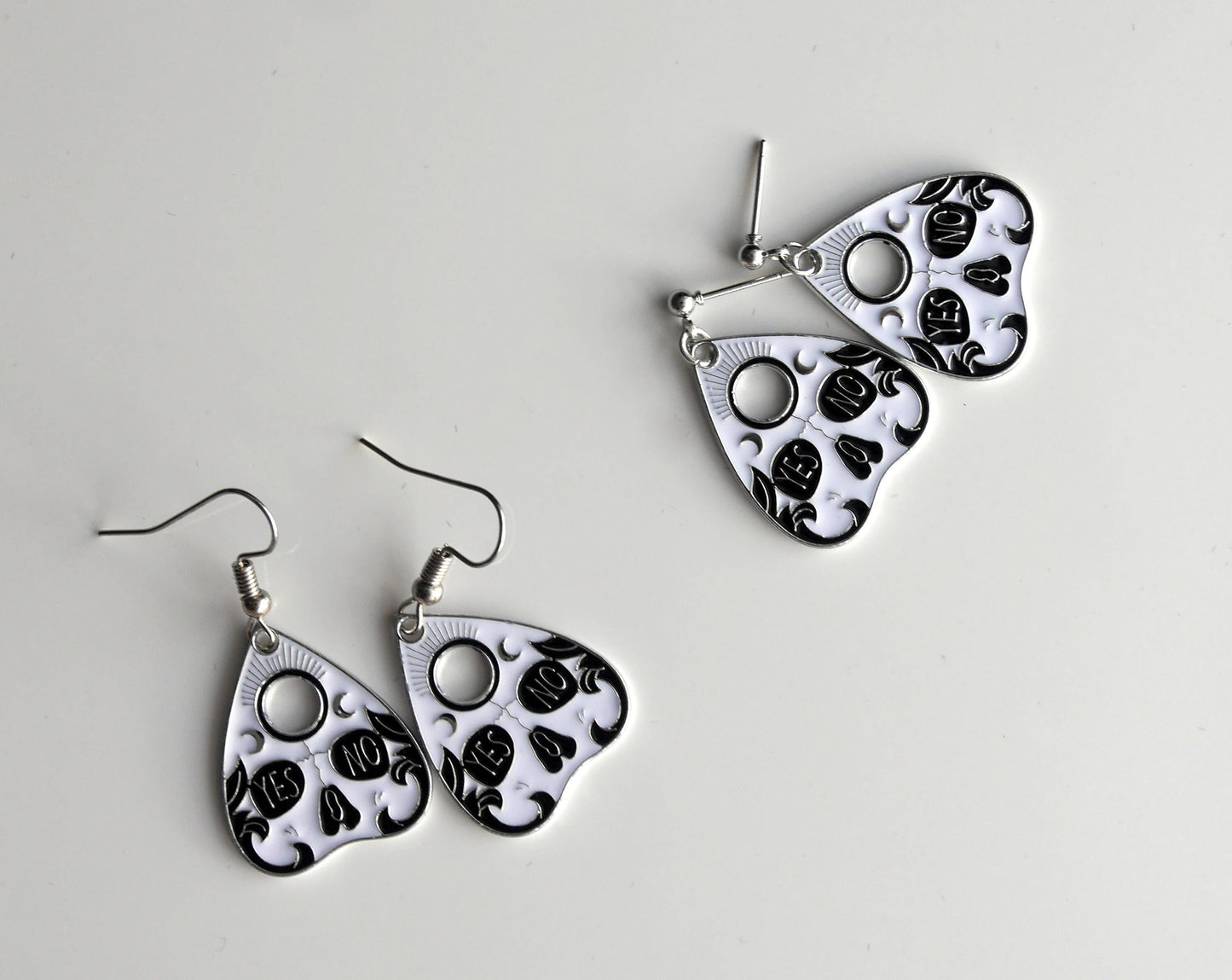 Spirit Board Planchette Shaped Theme Earrings (Ear Hook, Stud and Clip On)