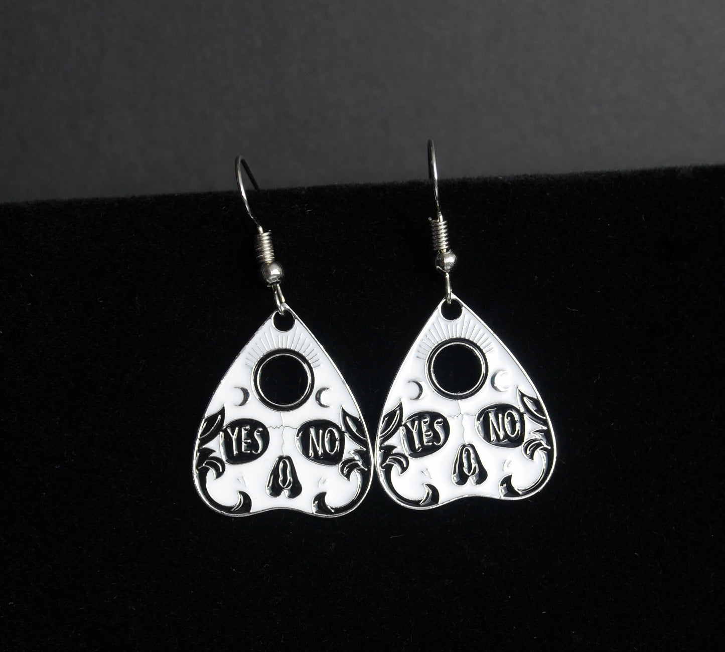 Spirit Board Planchette Shaped Theme Earrings (Ear Hook, Stud and Clip On)