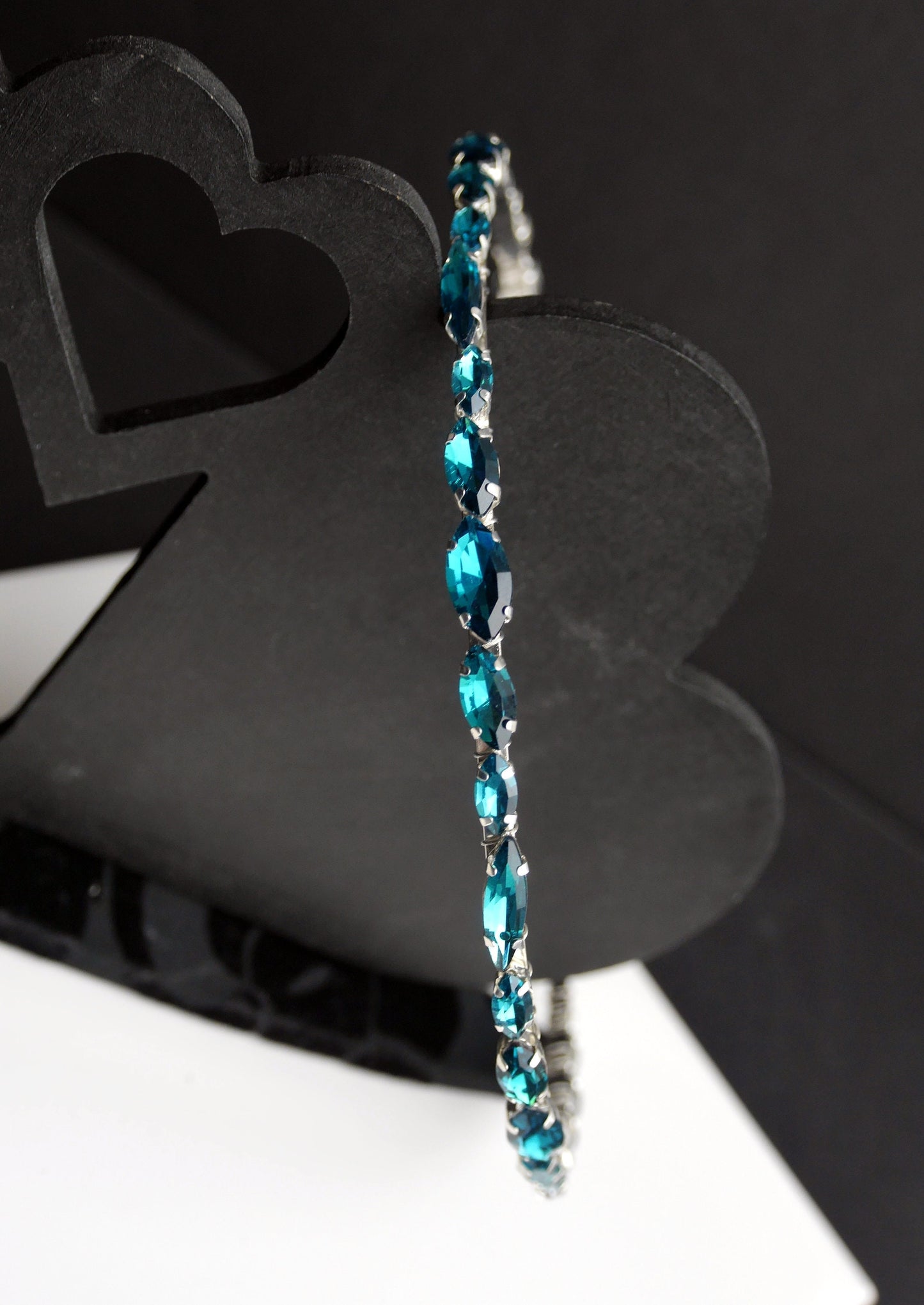 Teal Colour Diamante Prom Wedding Hair Tiara Accessory