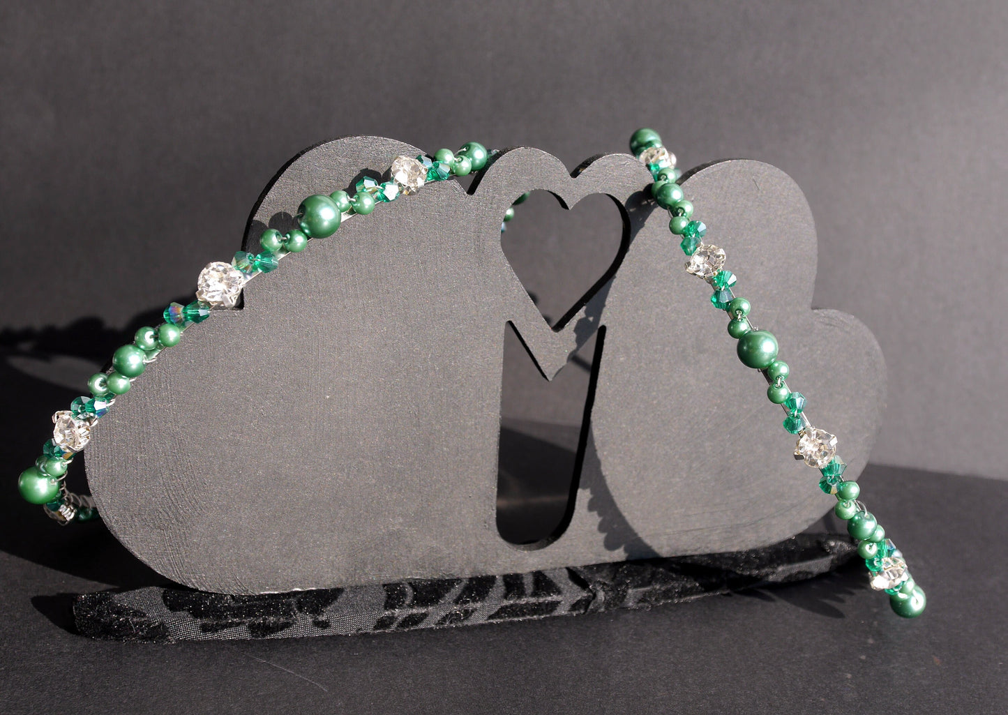 Peacock Green Pearl and Diamante Tiara Hair Accessory