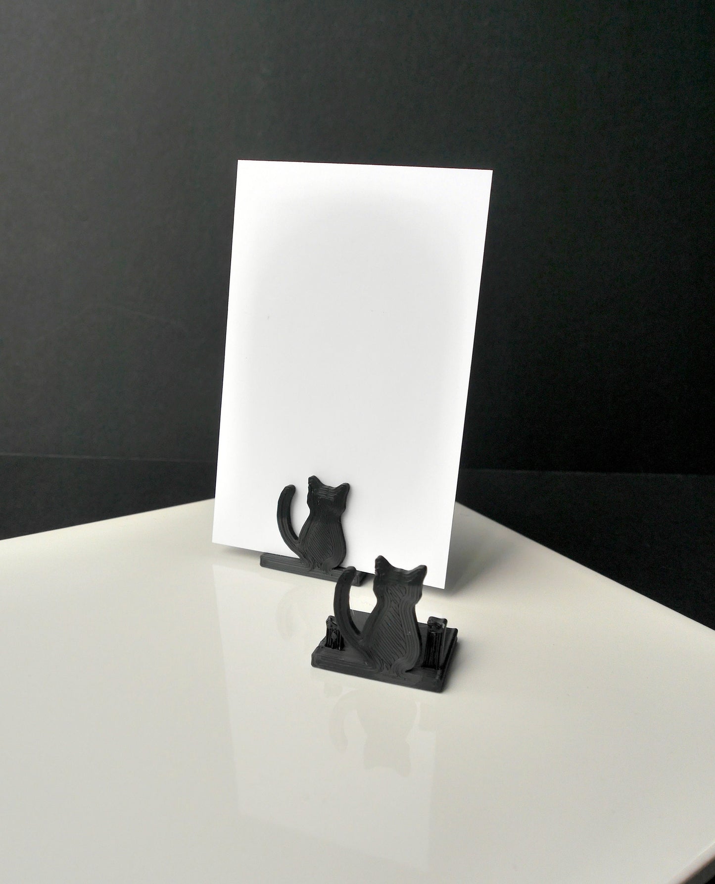 Black Pussy Cat Shaped Wedding Party Name Display Stands