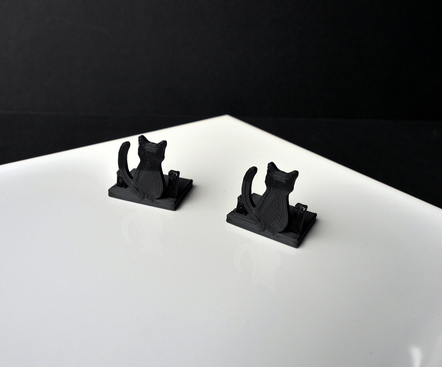 Black Pussy Cat Shaped Wedding Party Name Display Stands