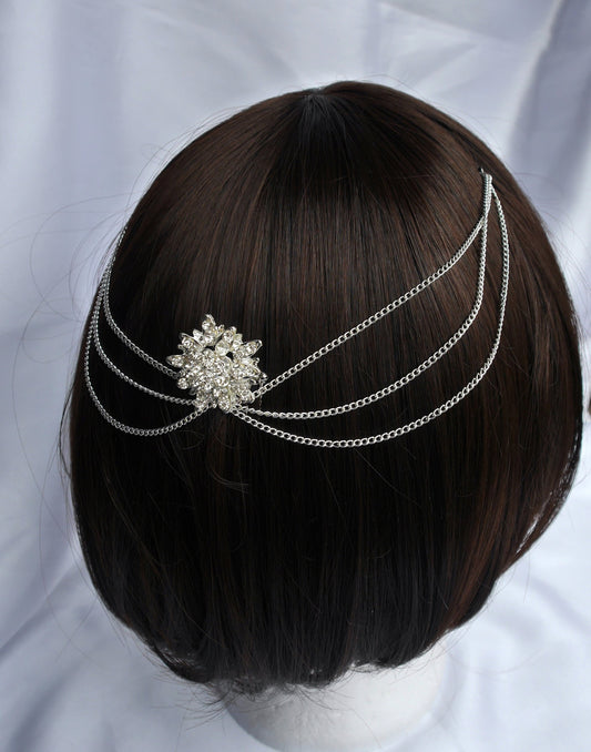 Diamante Brides Hair Chain and Pins, Rhinestone Bridal Head Piece, Bling Prom Hair Accessory, Diamante Wedding Hair Piece, Glam Hair Chain