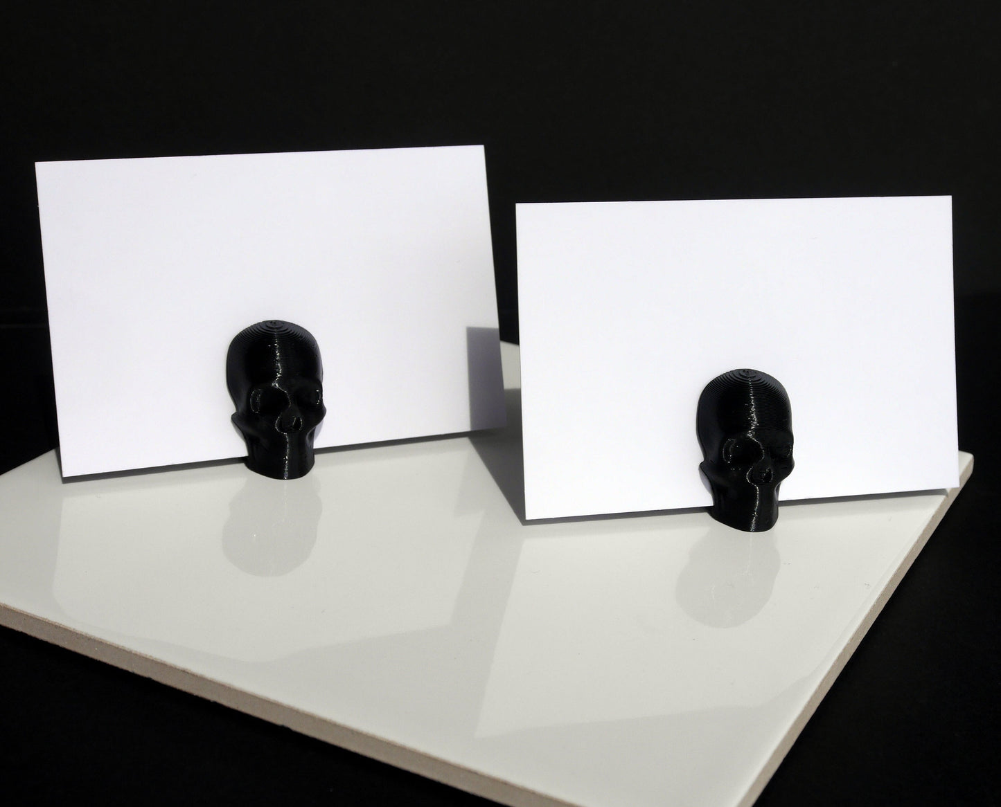 3D Gothic Black Skull Shaped Place Card Holders