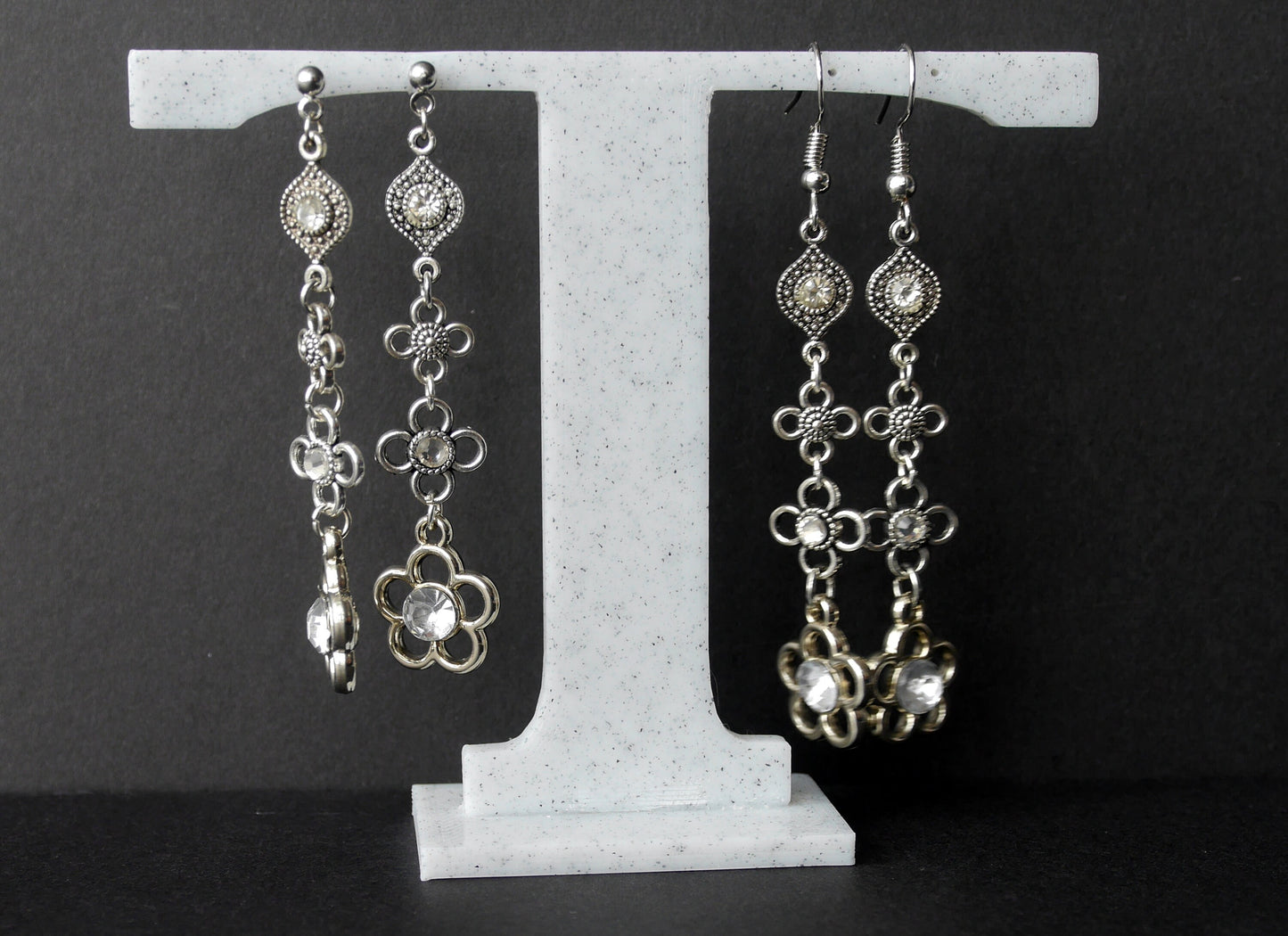 Daisy Flower Shaped Hanging Earrings (Ear Hook, Stud or Clip On)