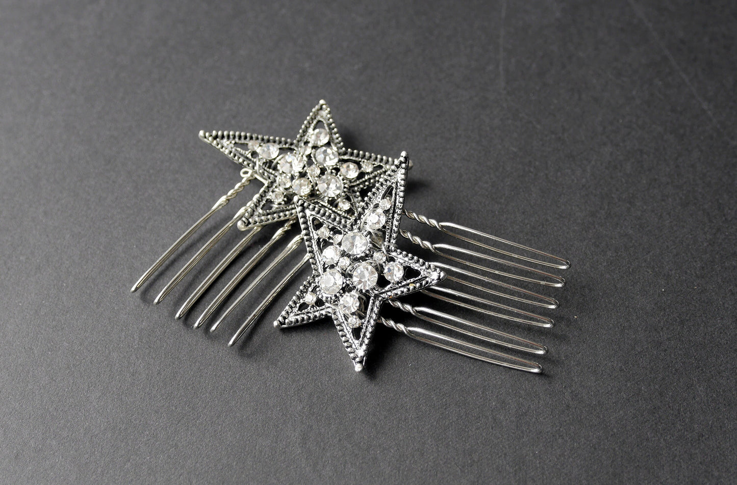 Celestial Diamante Star Shaped Hair Combs