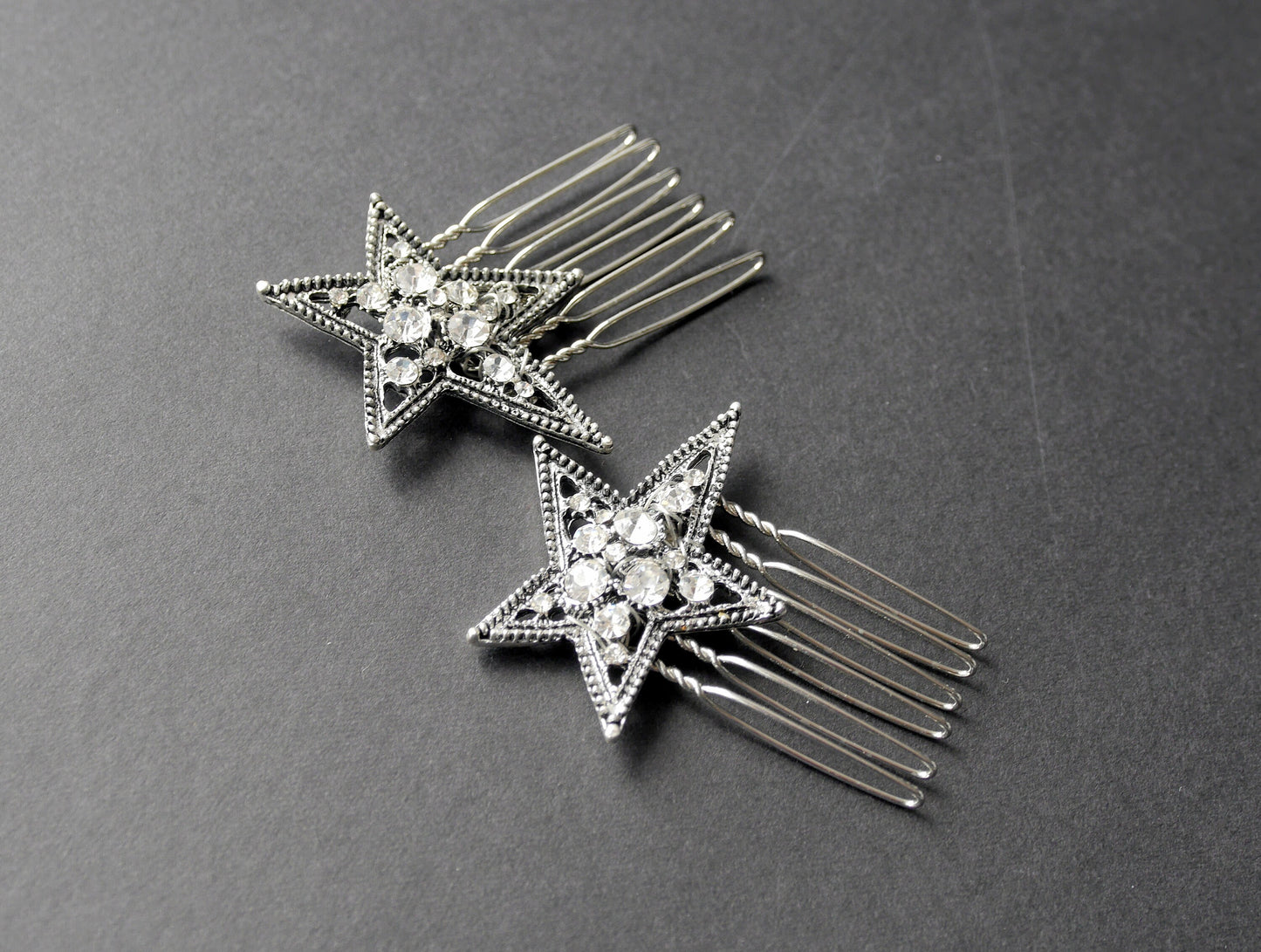 Celestial Diamante Star Shaped Hair Combs